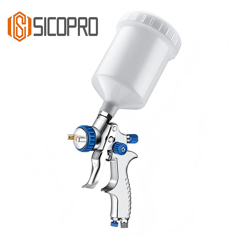 Sicopro SK-2010 LVLP Spray Gun – Gravity Feed, Professional Refinished Painting Gun, 600ml Plastic Cup