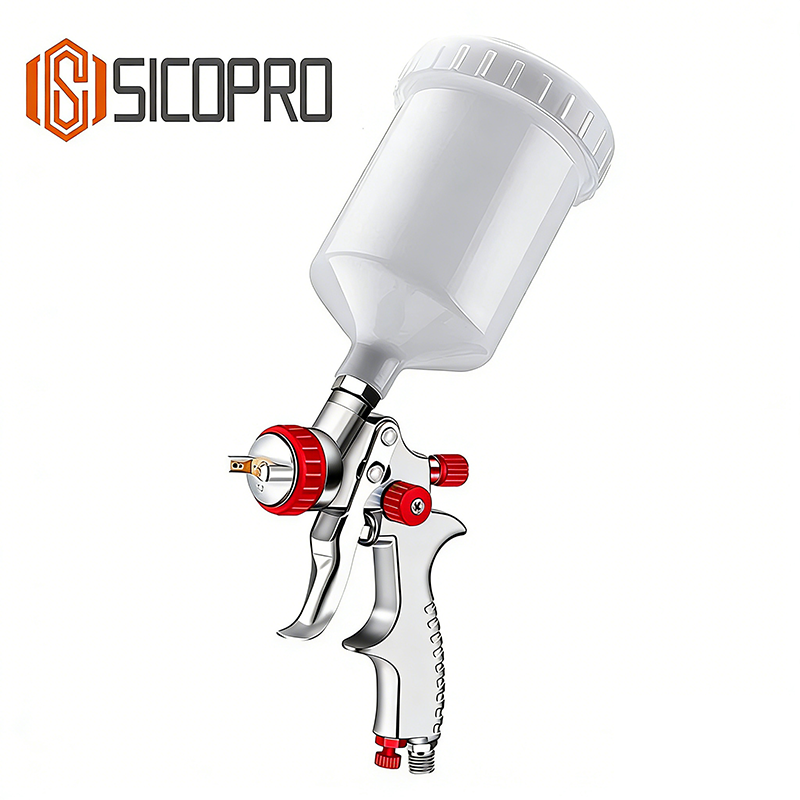 SICOPRO SK-2010 Red LVLP Spray Gun - Professional Automotive Refinishing Tool