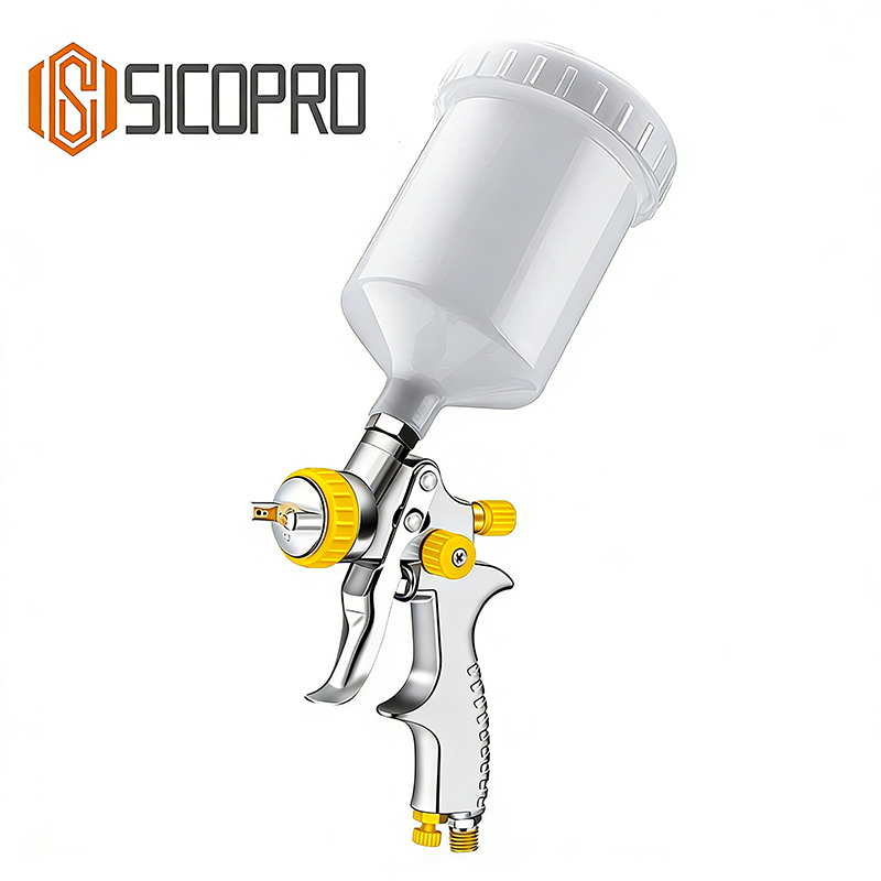 SICOPRO SK-2010 Yellow LVLP Spray Gun - High Transfer Automotive Paint Tool