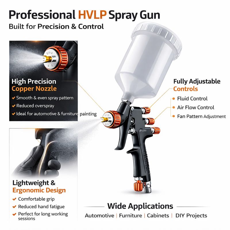 SK-791 LVLP Spray Gun – 1.4mm Nozzle for Refinished Painting Applications