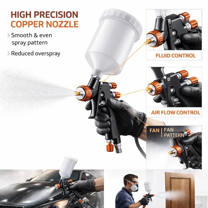 SK-791 1.4mm LVLP Spray Gun – Precision Refinished Painting Tool