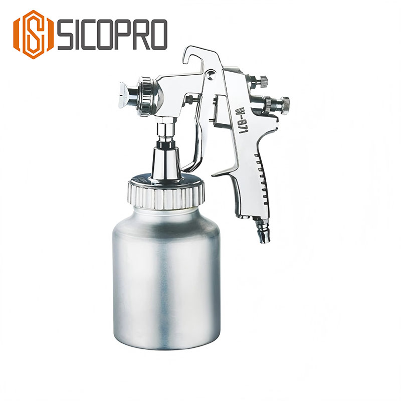 SICOPRO W-871 Silver LVLP Spray Gun - Professional Low Pressure Paint Sprayer for Car & Furniture Coating