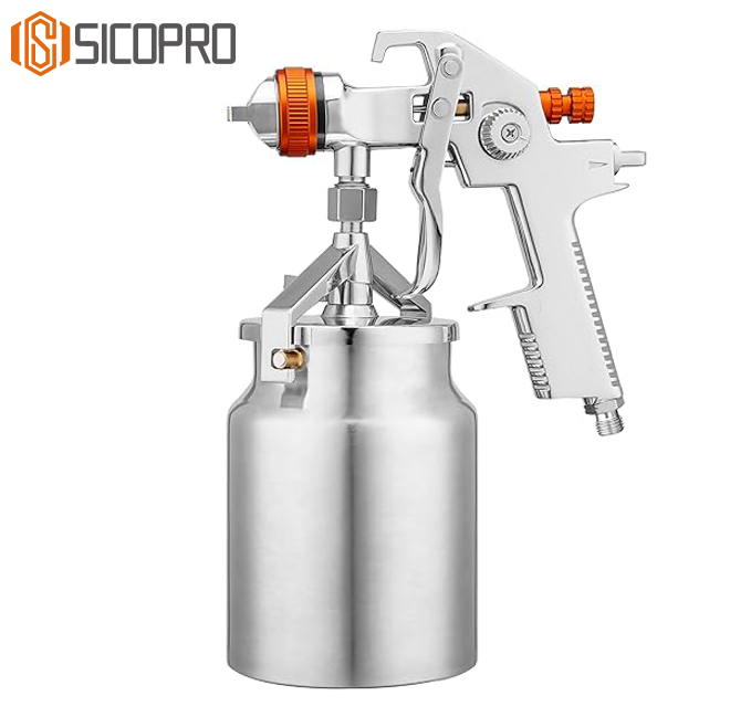 AB-17S LVLP Spray Gun with 1000ml Aluminum Cup – High Transfer Efficiency for Automotive & Wood Finishing