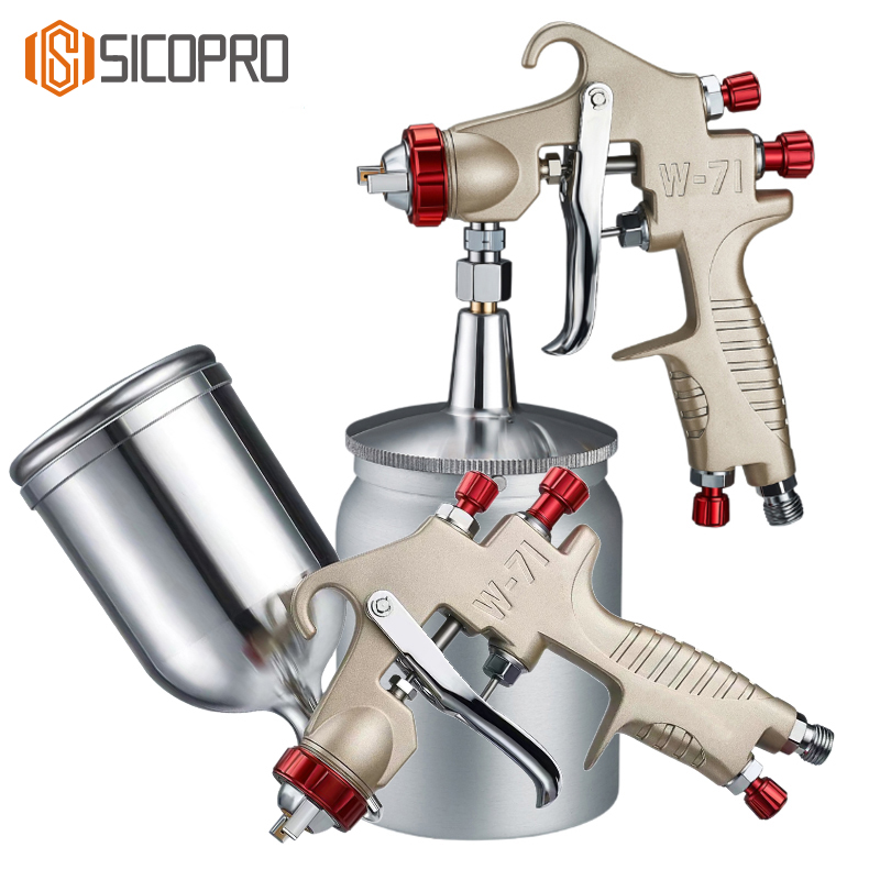 W-71 LVLP Spray Gun – Champagne Gold Edition, Gravity & Suction Feed with Aluminum Cup