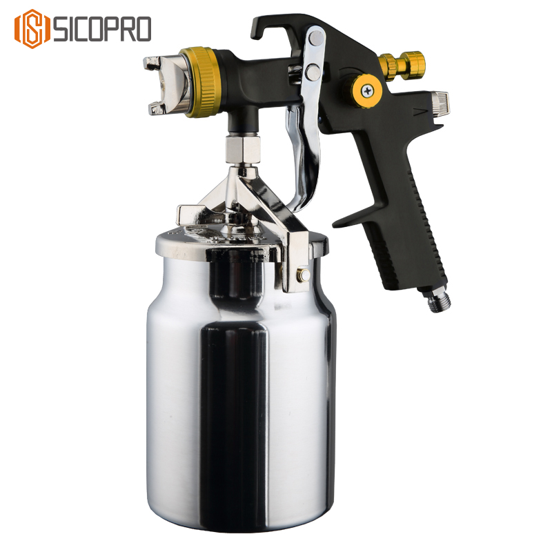 AB-17S LVLP Spray Gun Black & Yellow - Precision Suction Paint Sprayer