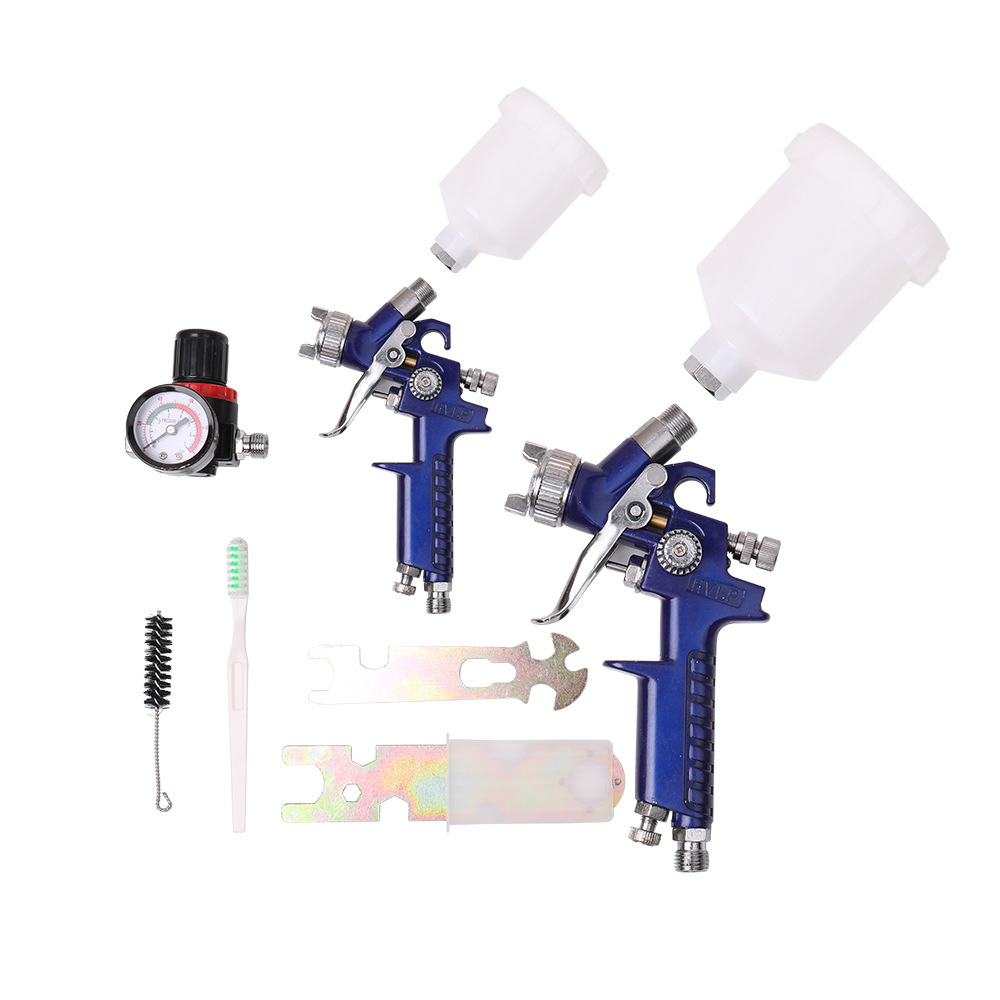 H-827P+H-2000P LVLP Spray Gun Kit with Plastic Cups and Case