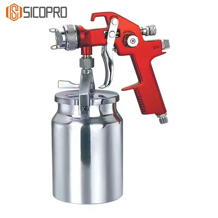 AB-17S LVLP Spray Gun Red - High Efficiency Suction Feed Paint Gun
