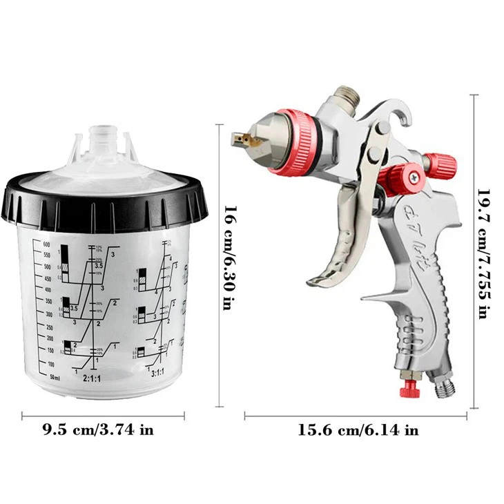 HVLP Paint Sprayer Kit with 1.4/1.7/2.0mm Nozzles and 10PCS Mixing Cups