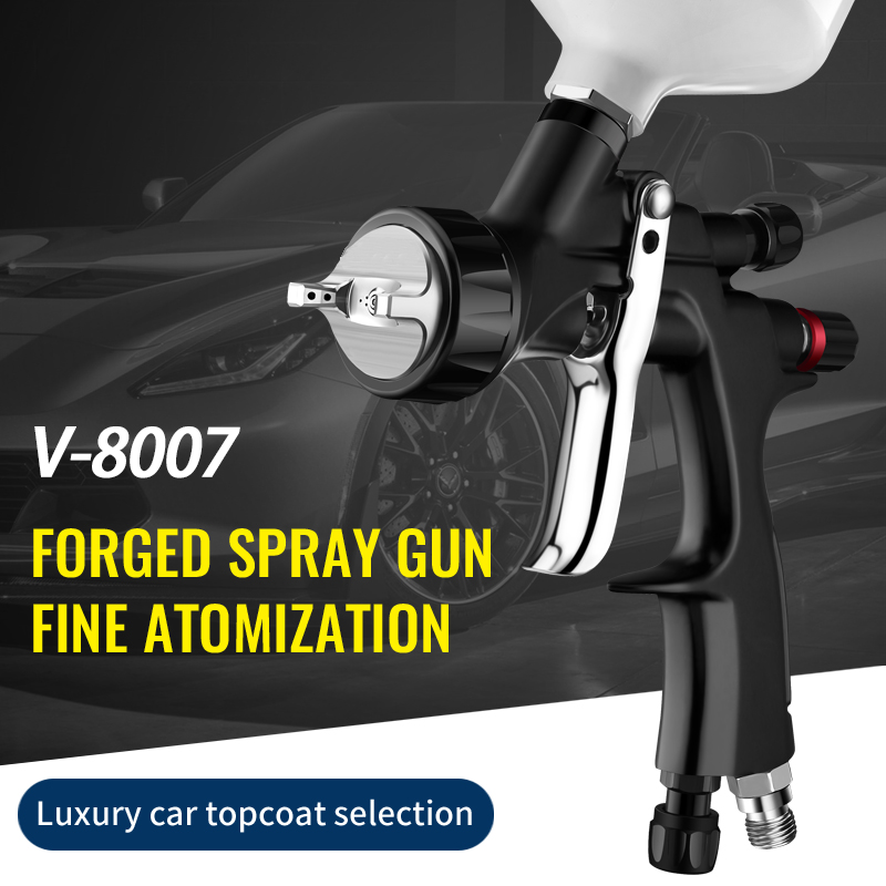 V-8007 Black LVLP Automotive Refinish Spray Gun – Precision Low Pressure Paint Sprayer
