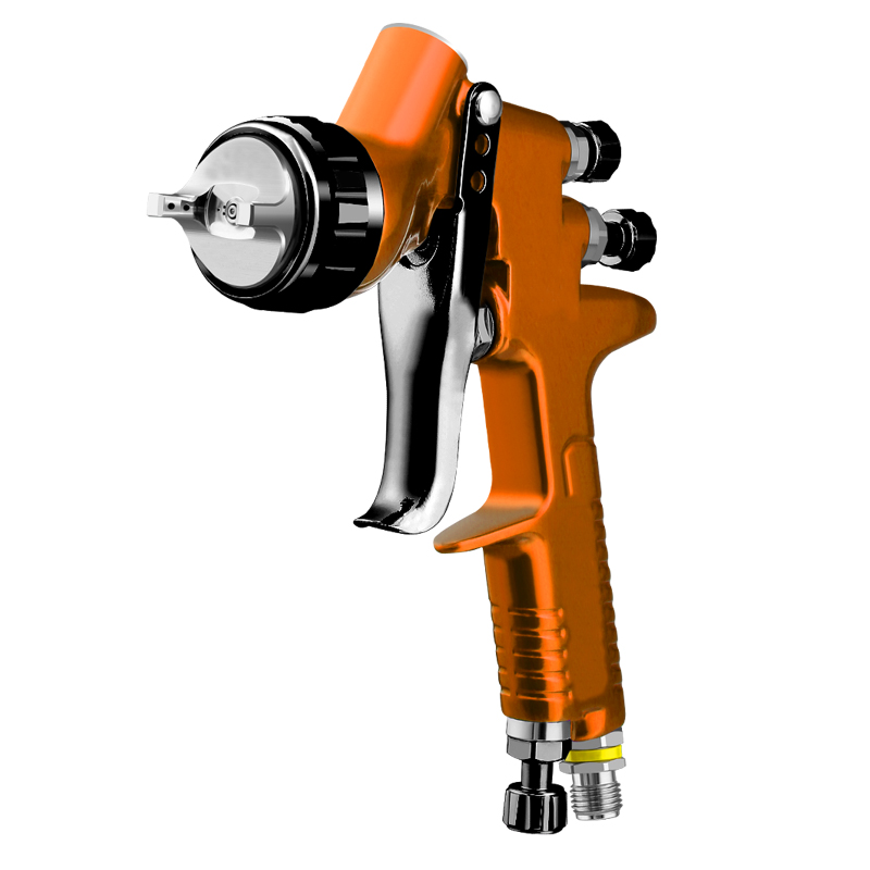 SICOPRO TE LVLP Spray Gun – Orange Gravity Feed Paint Gun with Cup for Automotive, Wood, and Industrial Use