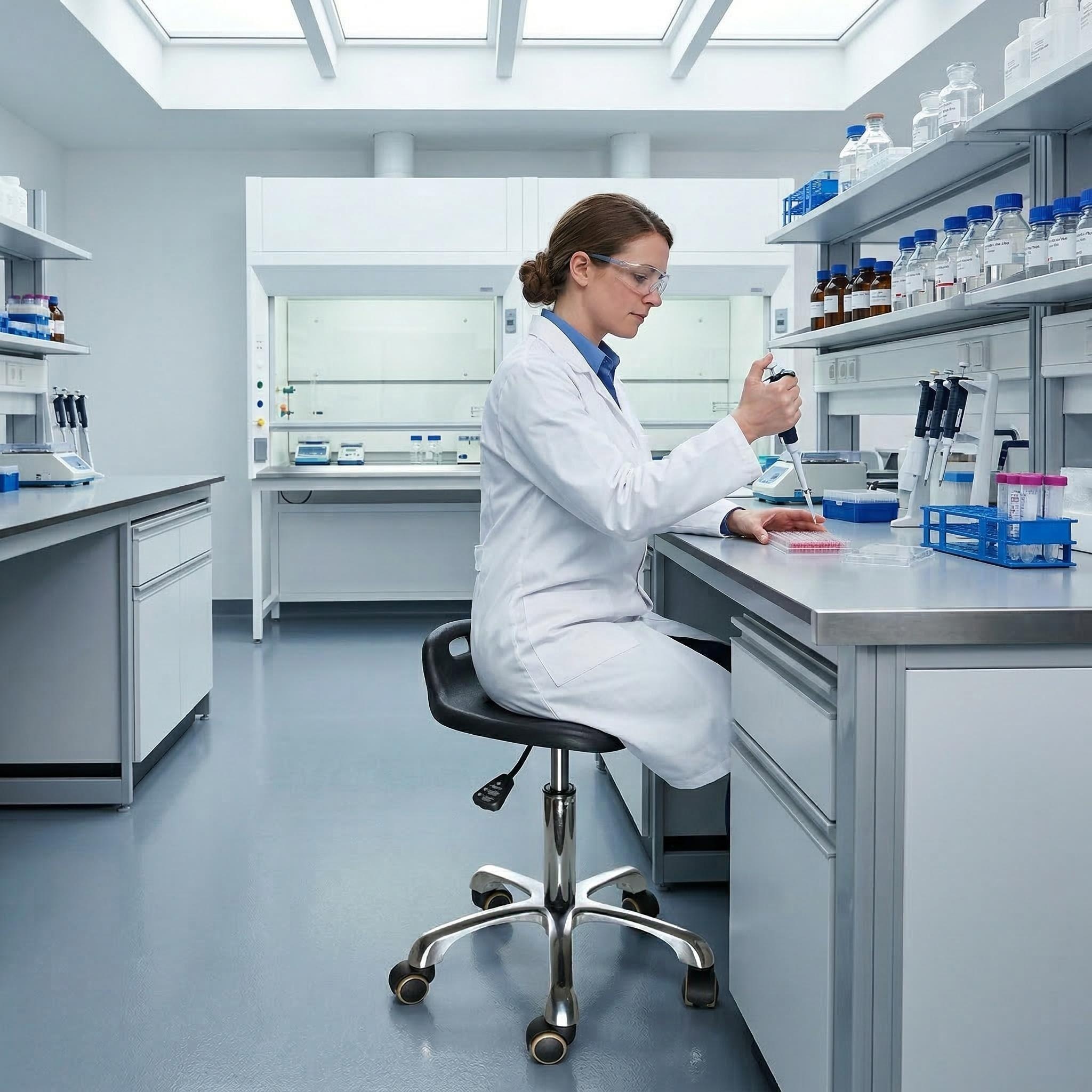 Industrial Polyurethane Adjustable Laboratory Chair for Professional Use