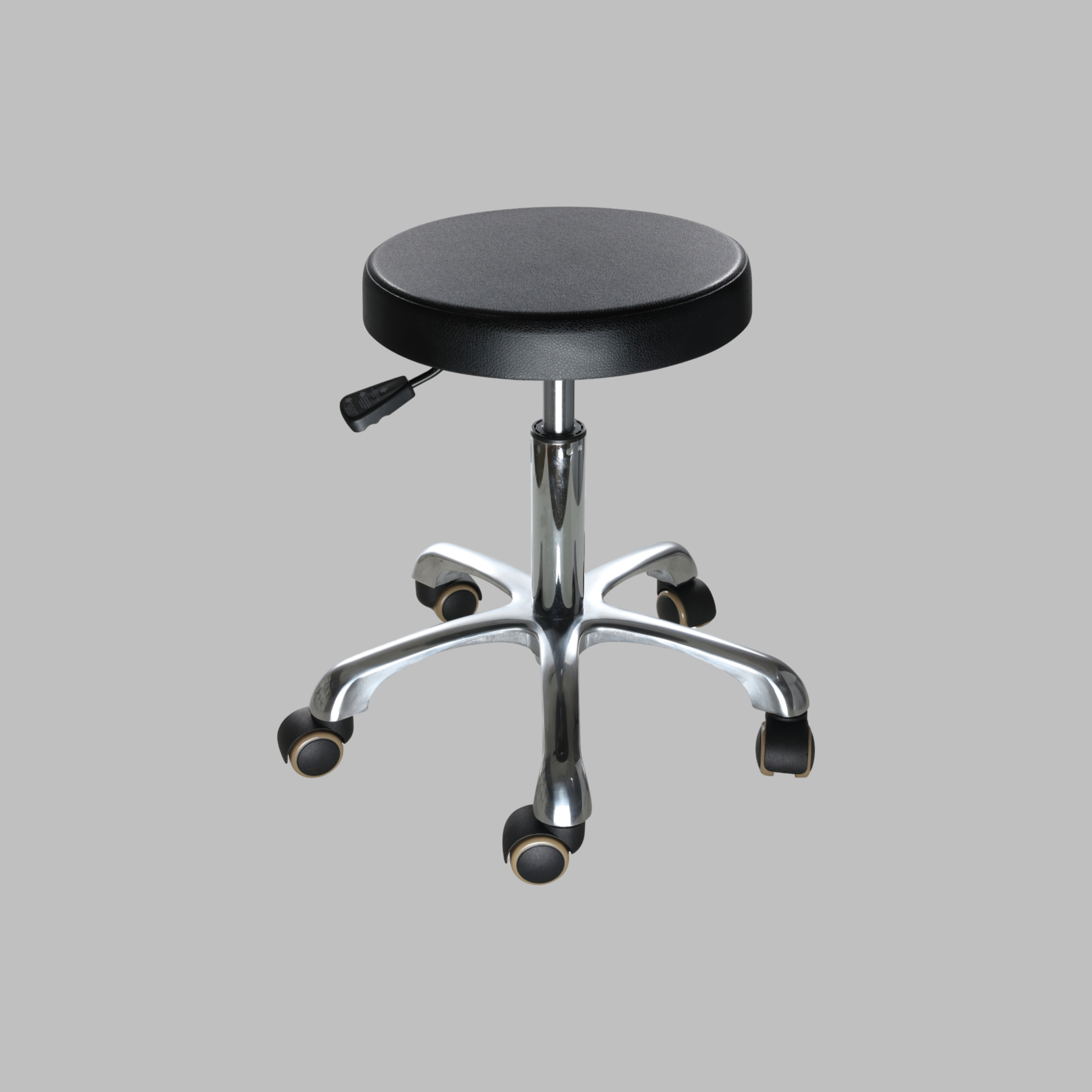 Rolling Industrial Polyurethane Lab Stool with Foot Ring