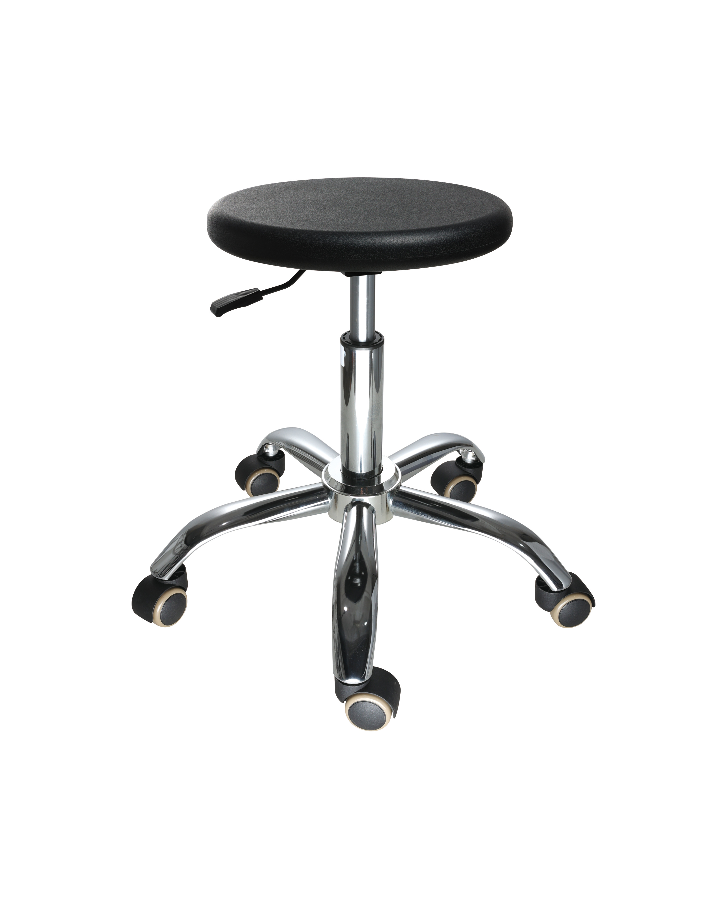 Industrial Lab Chair with Polyurethane Seat and Rolling Casters