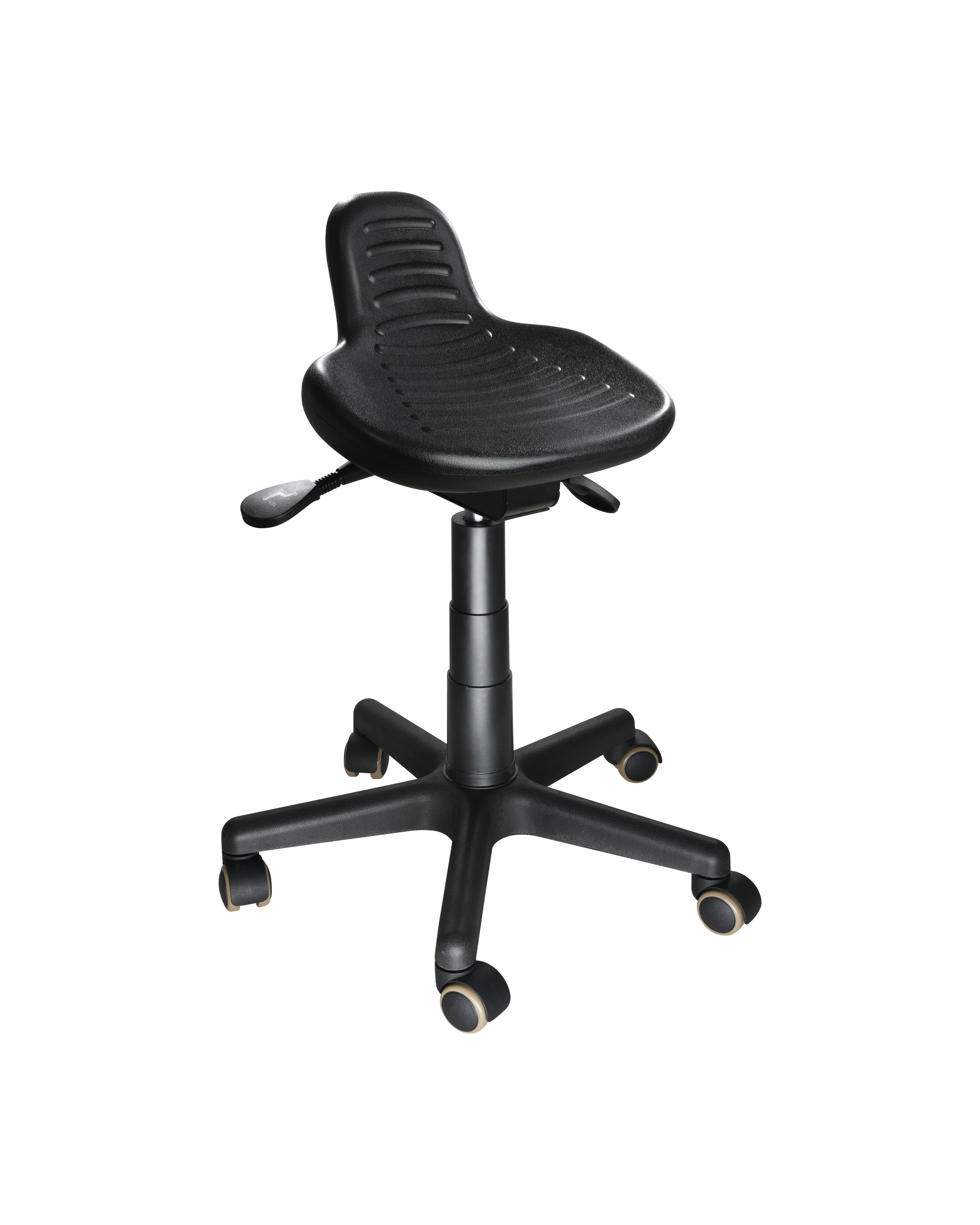 Adjustable Industrial Polyurethane Chair with Chrome Foot Ring Scientific Laboratory Chair