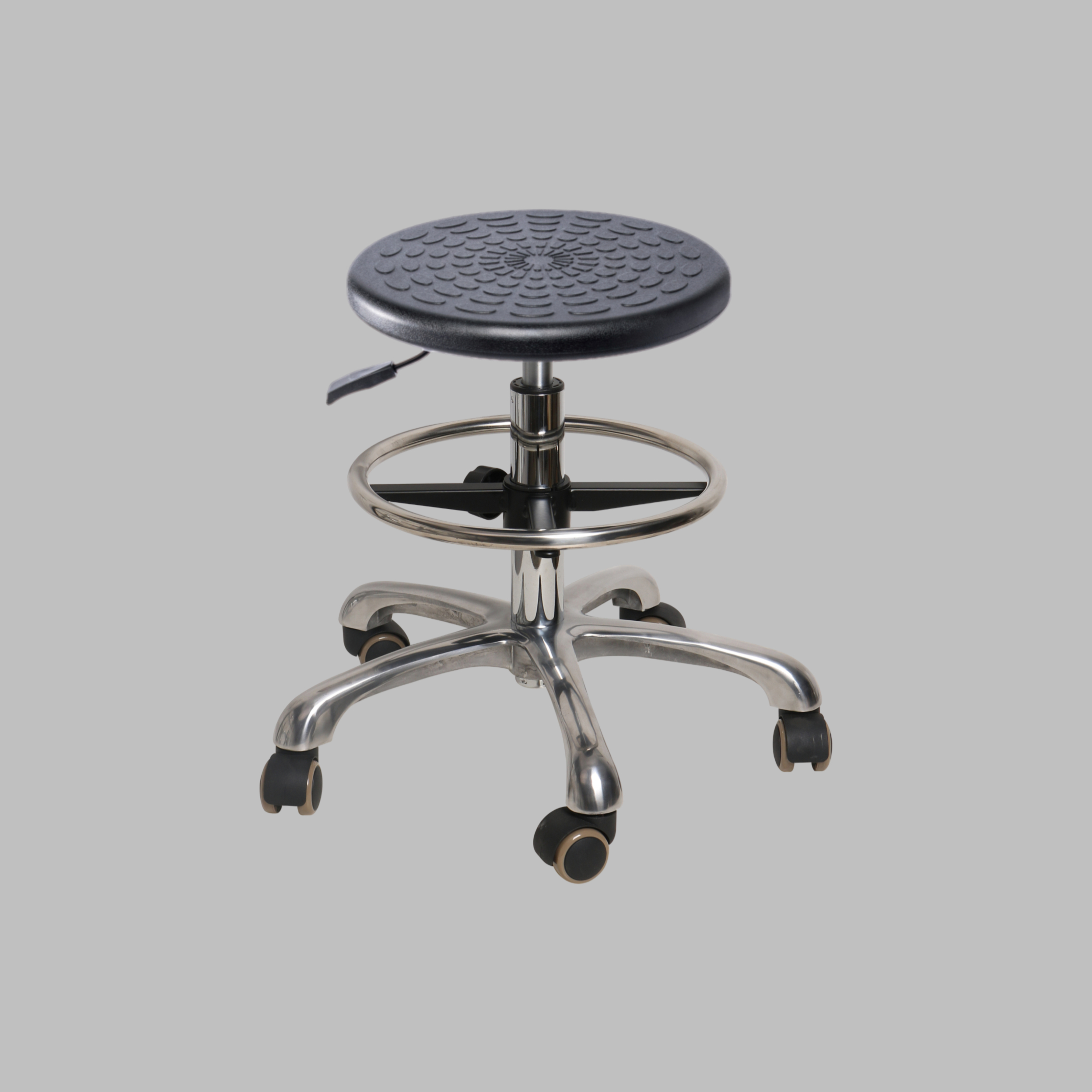 Industrial Polyurethane Rolling Lab Stool Adjustable