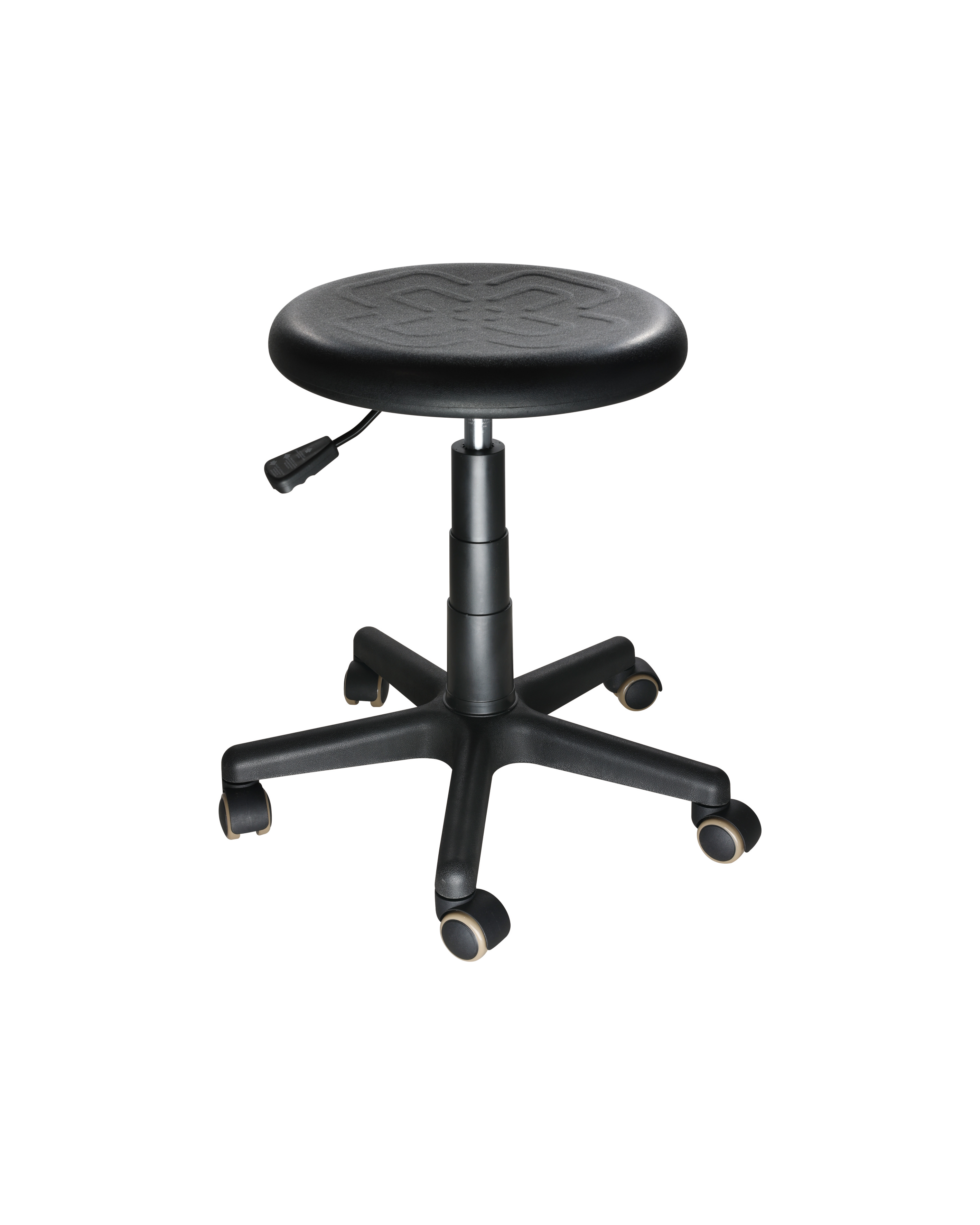 Adjustable Polyurethane Industrial Chair with Chrome Foot Ring Laboratory Seating