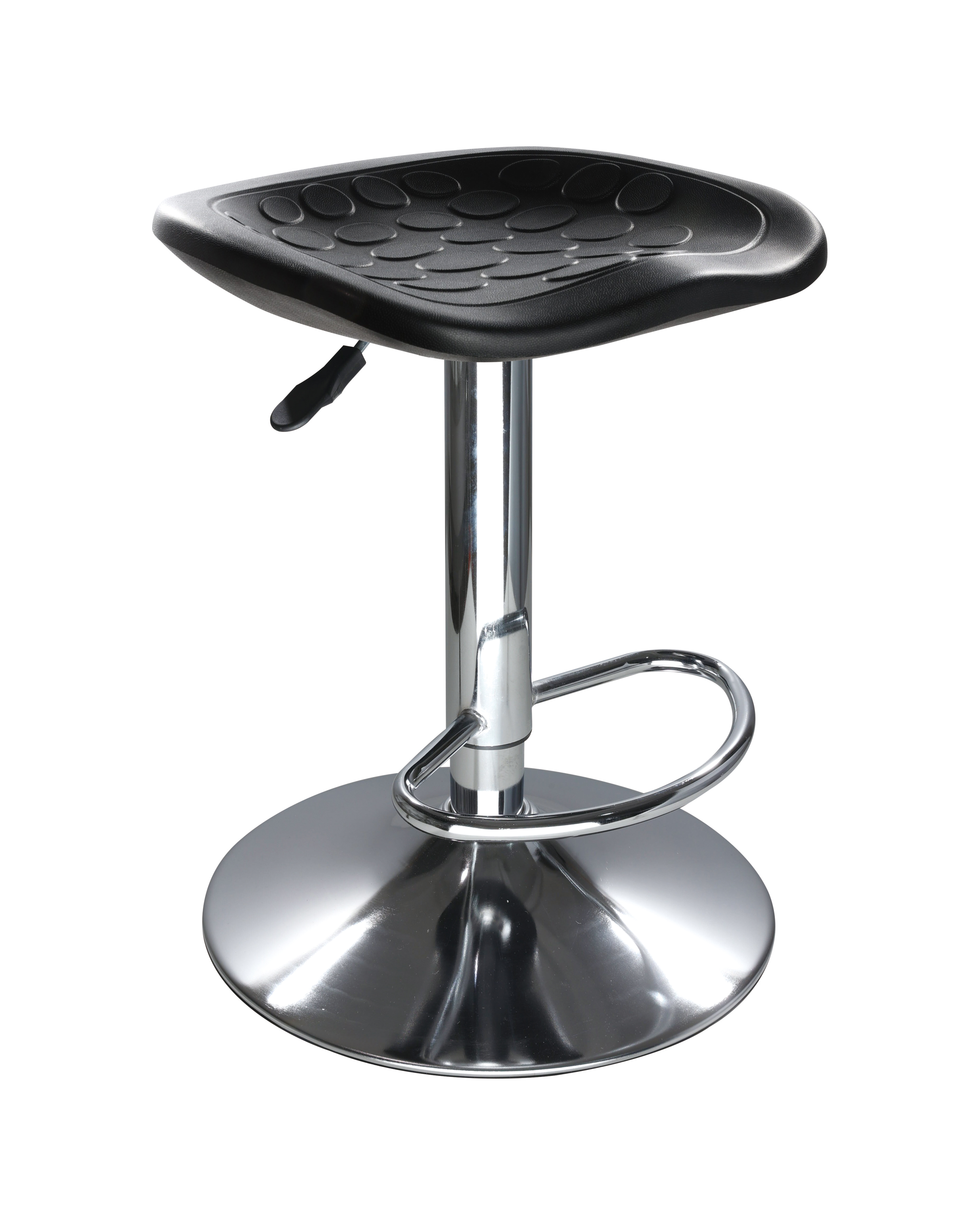 Heavy Duty Polyurethane Adjustable Chair with Chrome Foot Ring Lab Chair