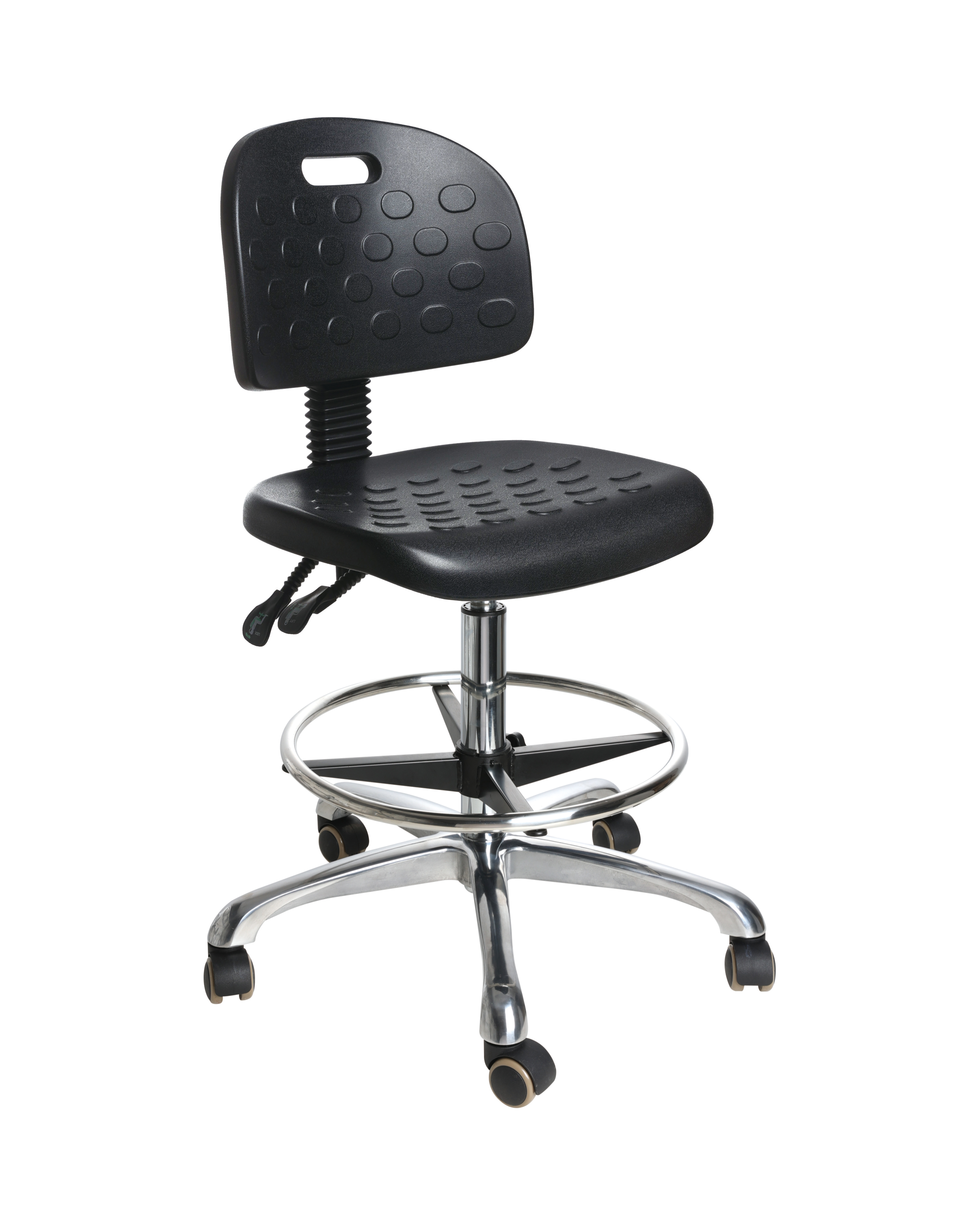 ESD safe industrial chair with contoured polyurethane cushion laboratory seating