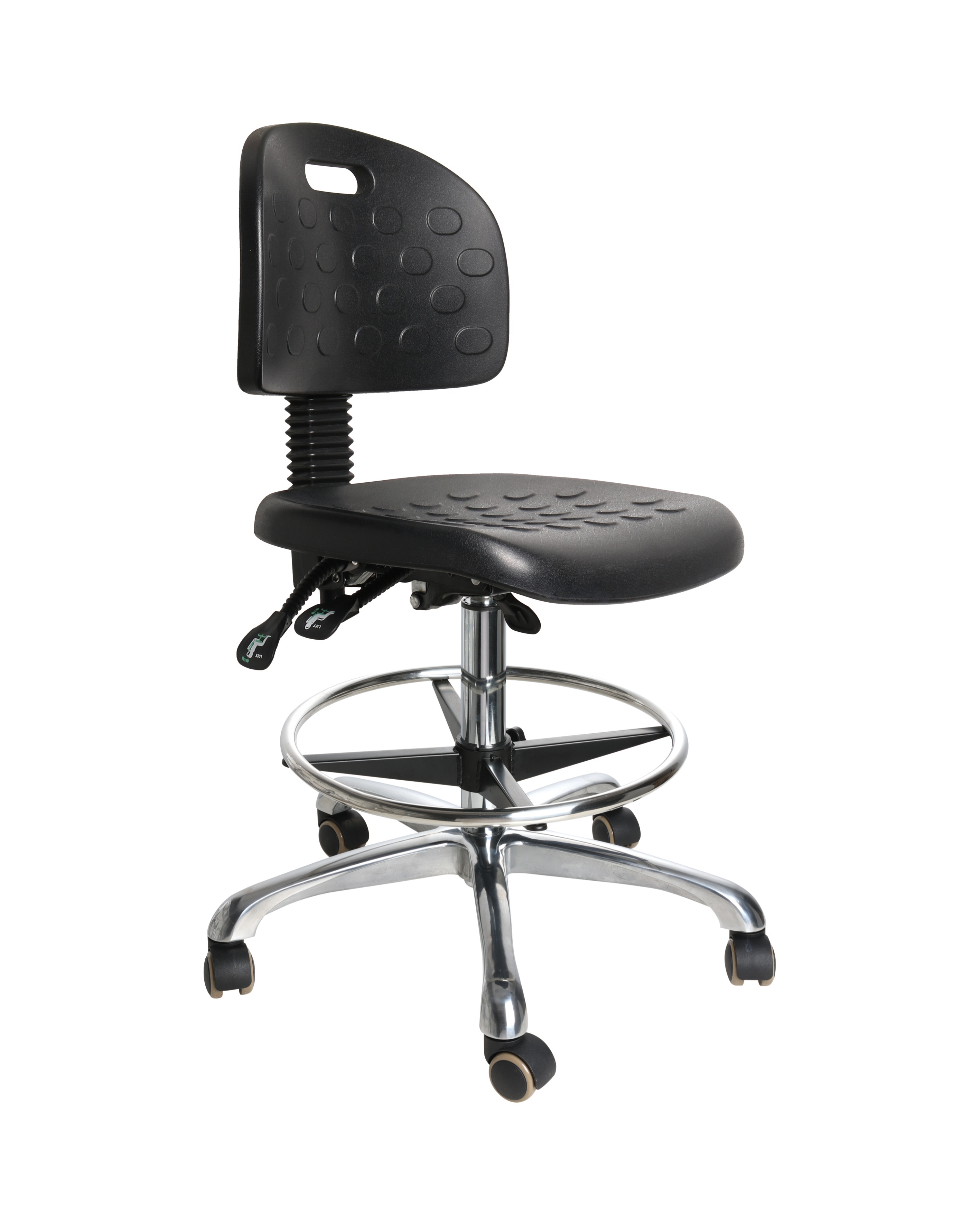 ESD safe industrial chair with contoured polyurethane cushion laboratory seating