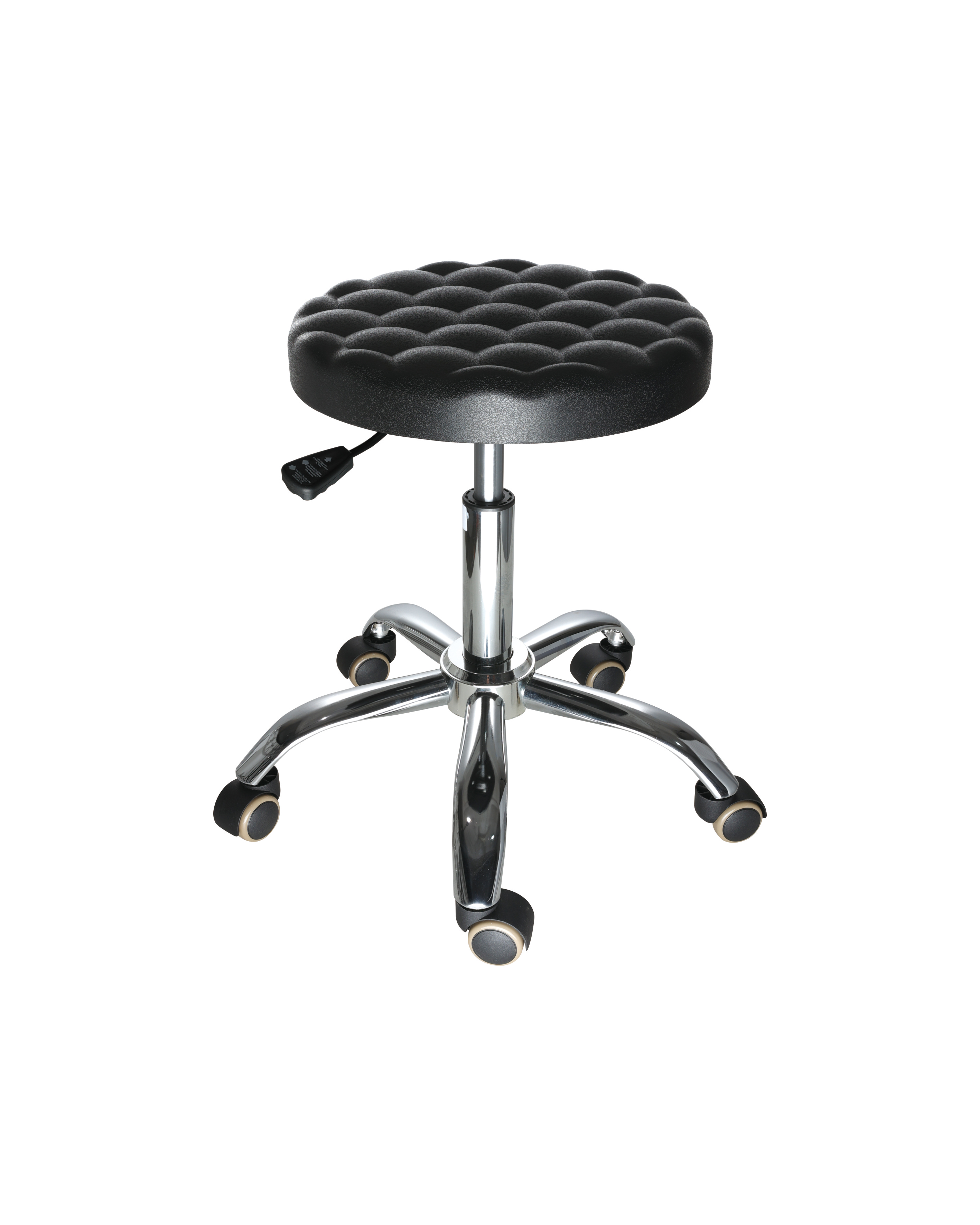 Industrial Polyurethane Lab Chair with Adjustable Height and Chrome Foot Ring