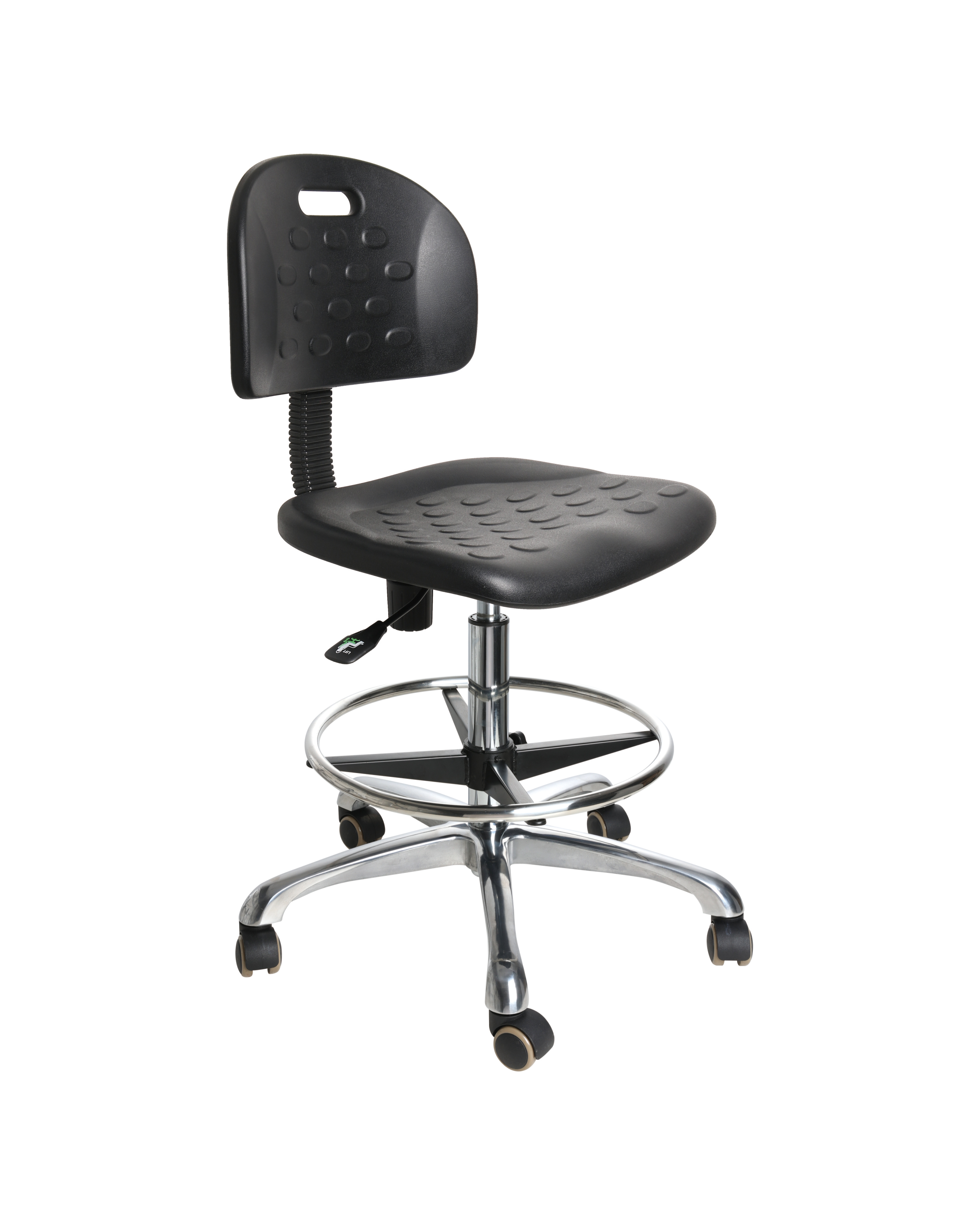 Comfortable anti-static swivel chair with polyurethane padding and tilt function laboratory seating