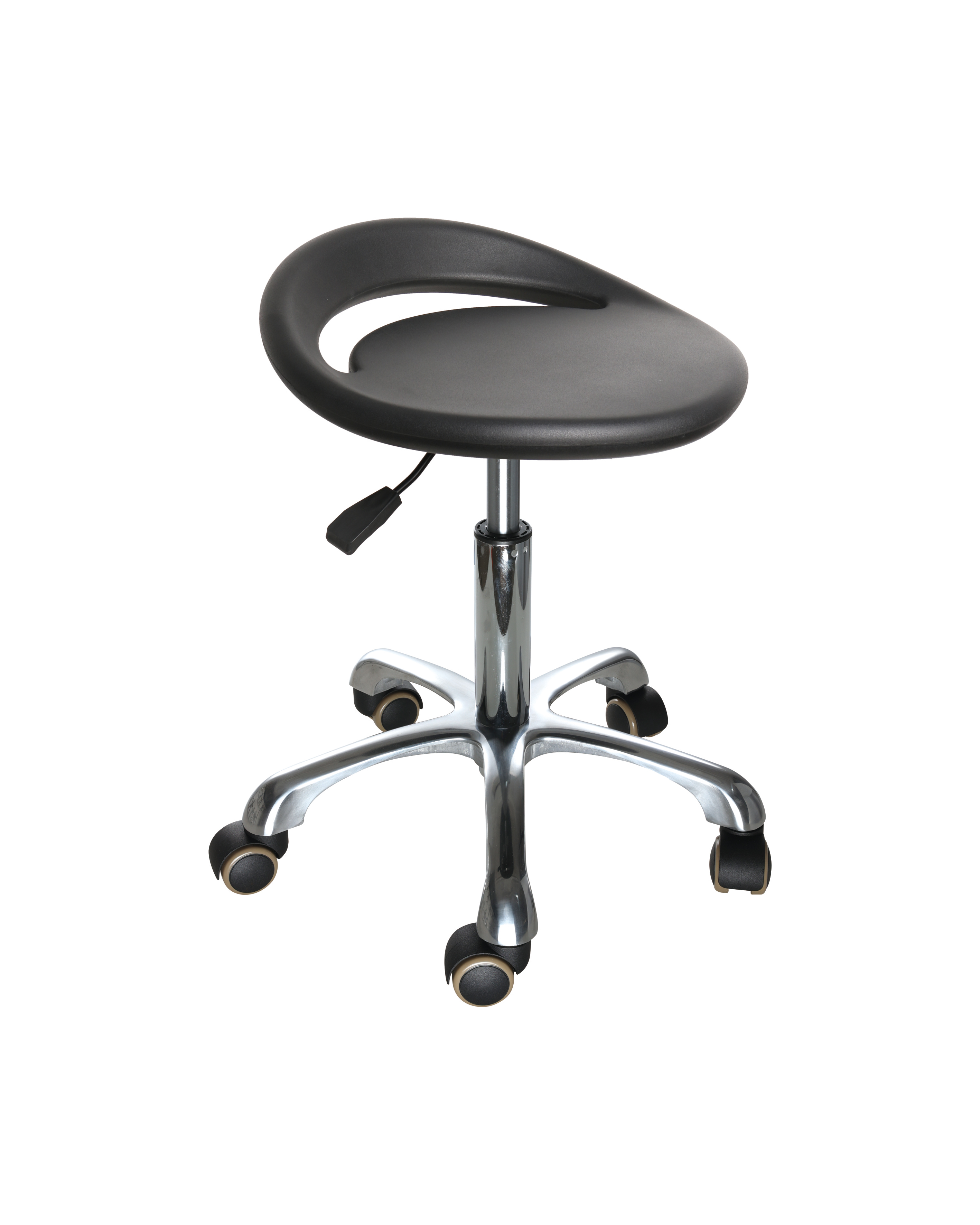 Industrial Polyurethane Adjustable Chair with Chrome Foot Ring Scientific Laboratory Chair