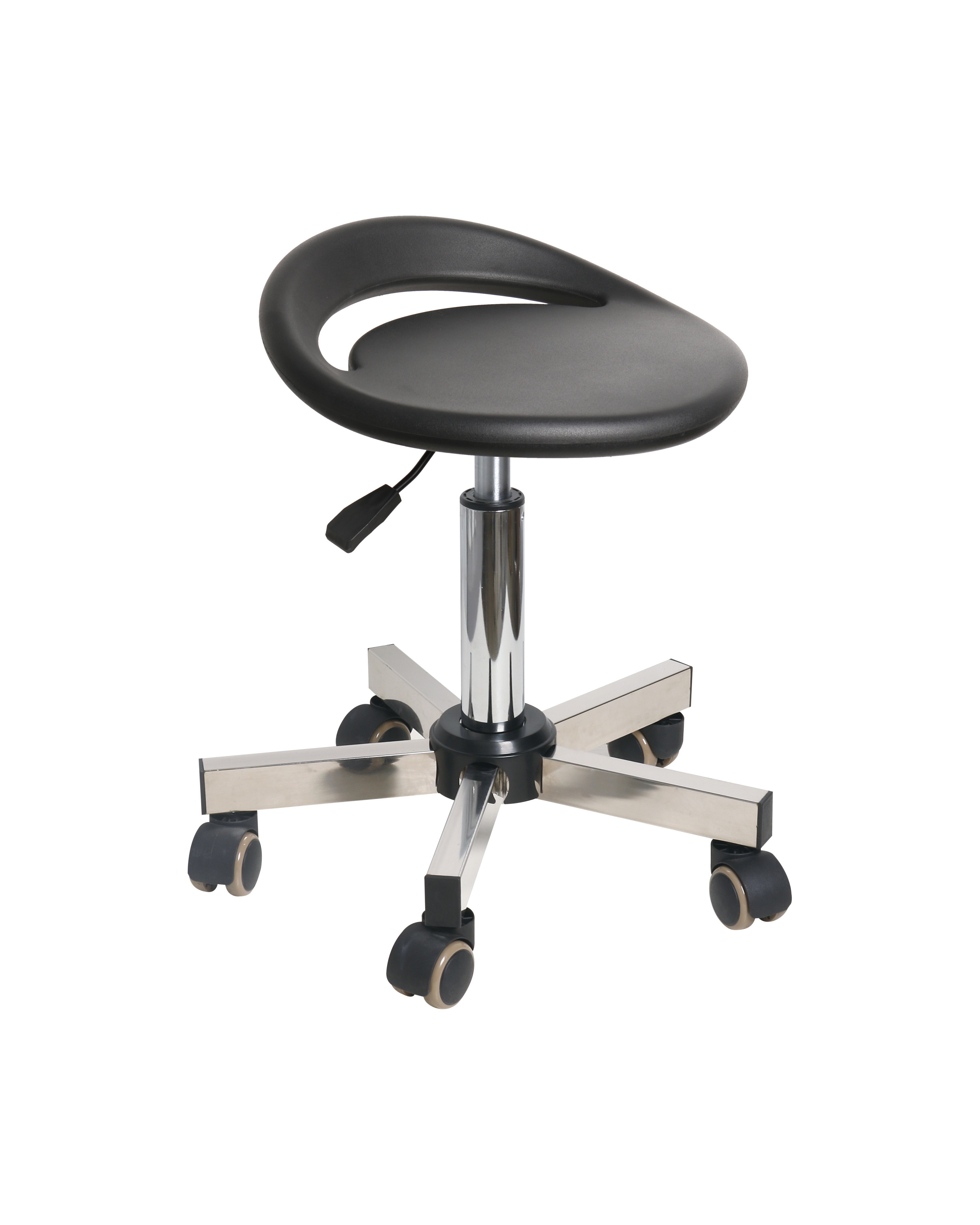 Industrial Polyurethane Adjustable Chair with Chrome Foot Ring Scientific Laboratory Chair