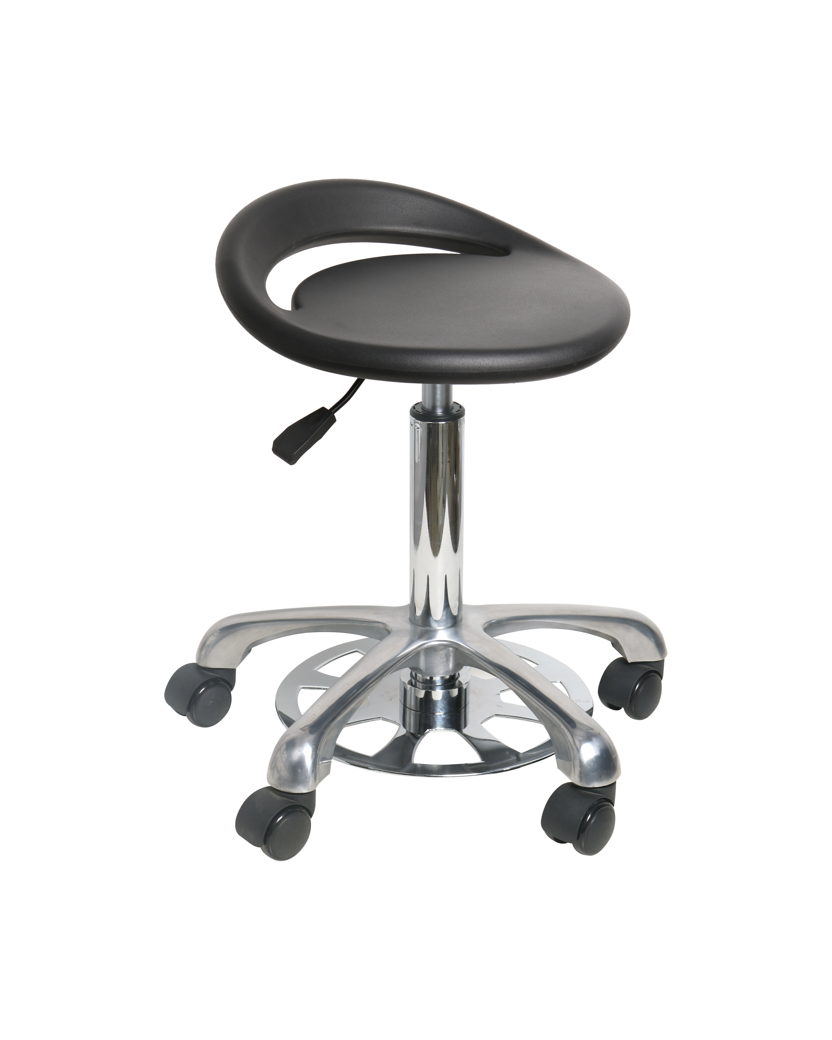 Industrial Polyurethane Adjustable Chair with Chrome Foot Ring Scientific Laboratory Chair