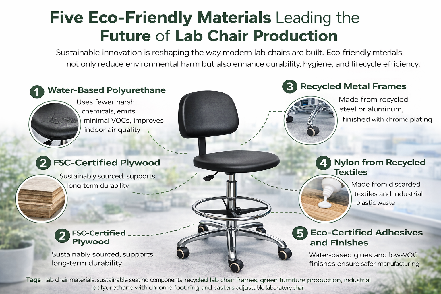 Five Eco-Friendly Materials Leading the Future of Lab Chair Production