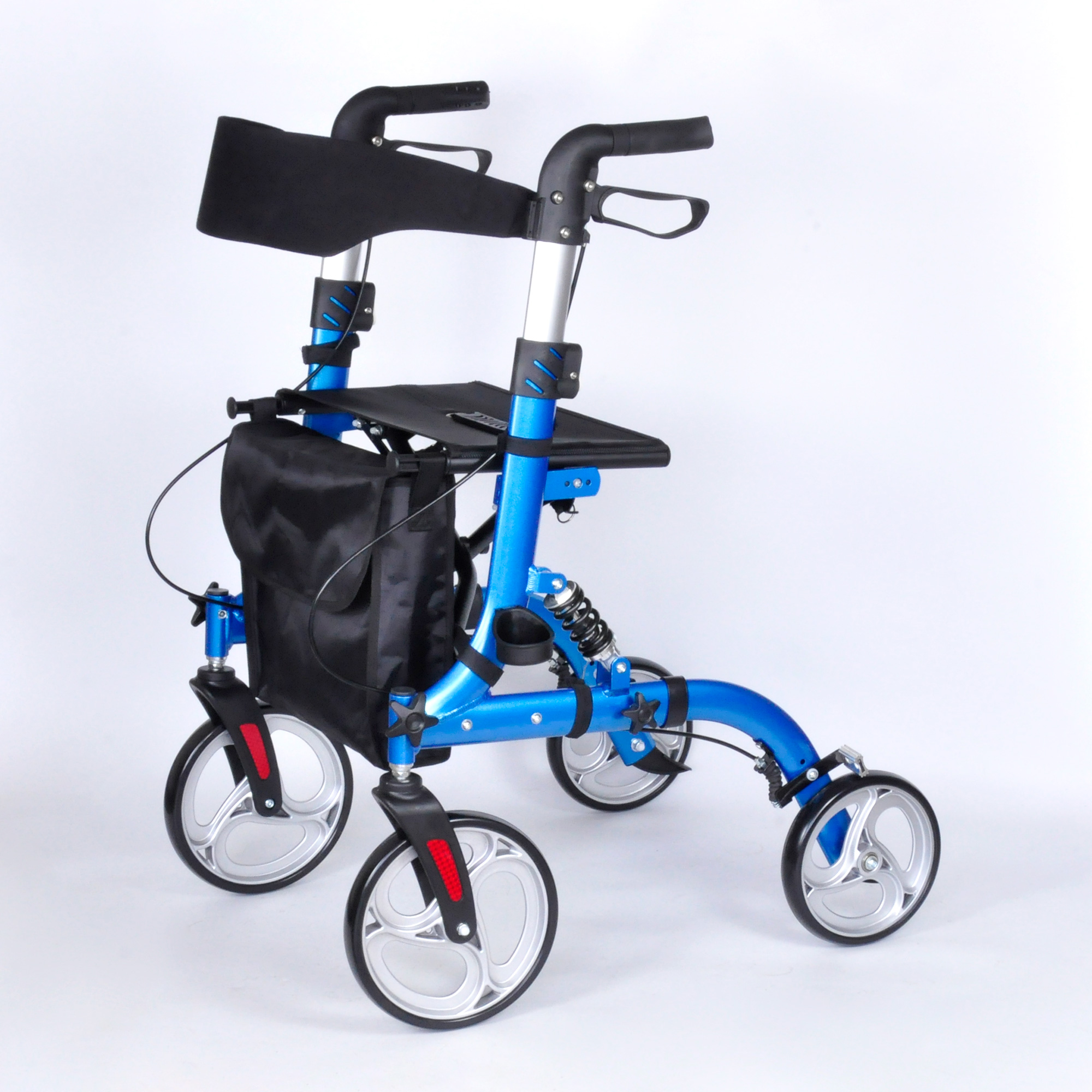 RELAXSMITH Compact High-Arm 4-Wheeled Rollator Walker for Elderly Rehabilitation