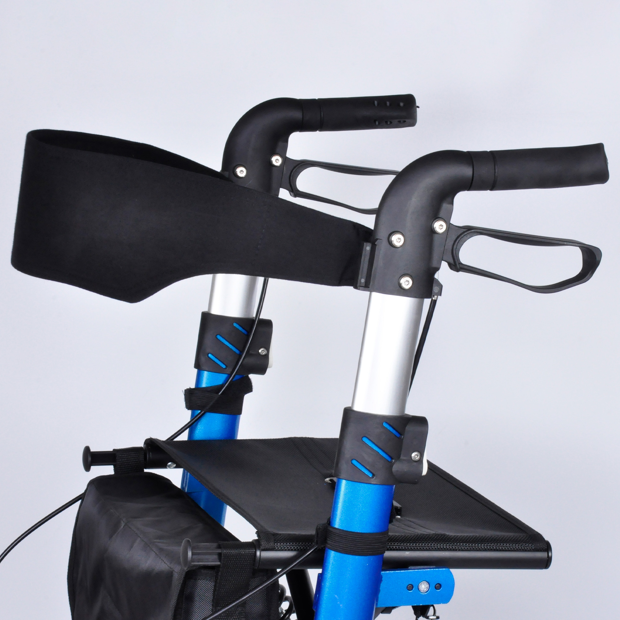 RELAXSMITH Compact High-Arm 4-Wheeled Rollator Walker for Elderly Rehabilitation