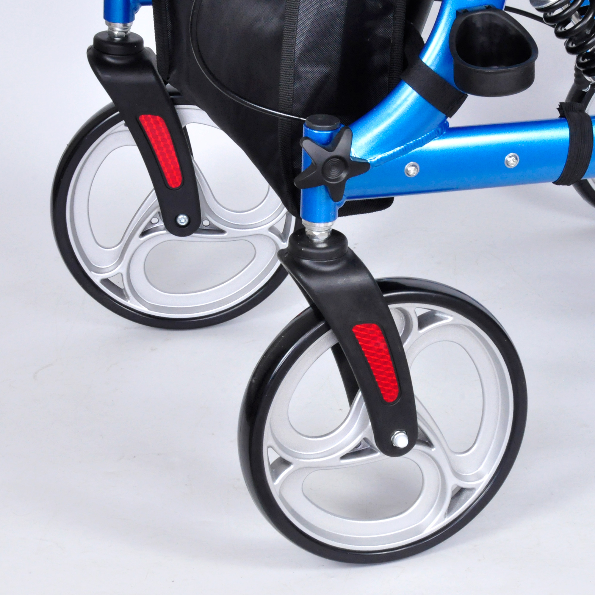 RELAXSMITH Compact High-Arm 4-Wheeled Rollator Walker for Elderly Rehabilitation