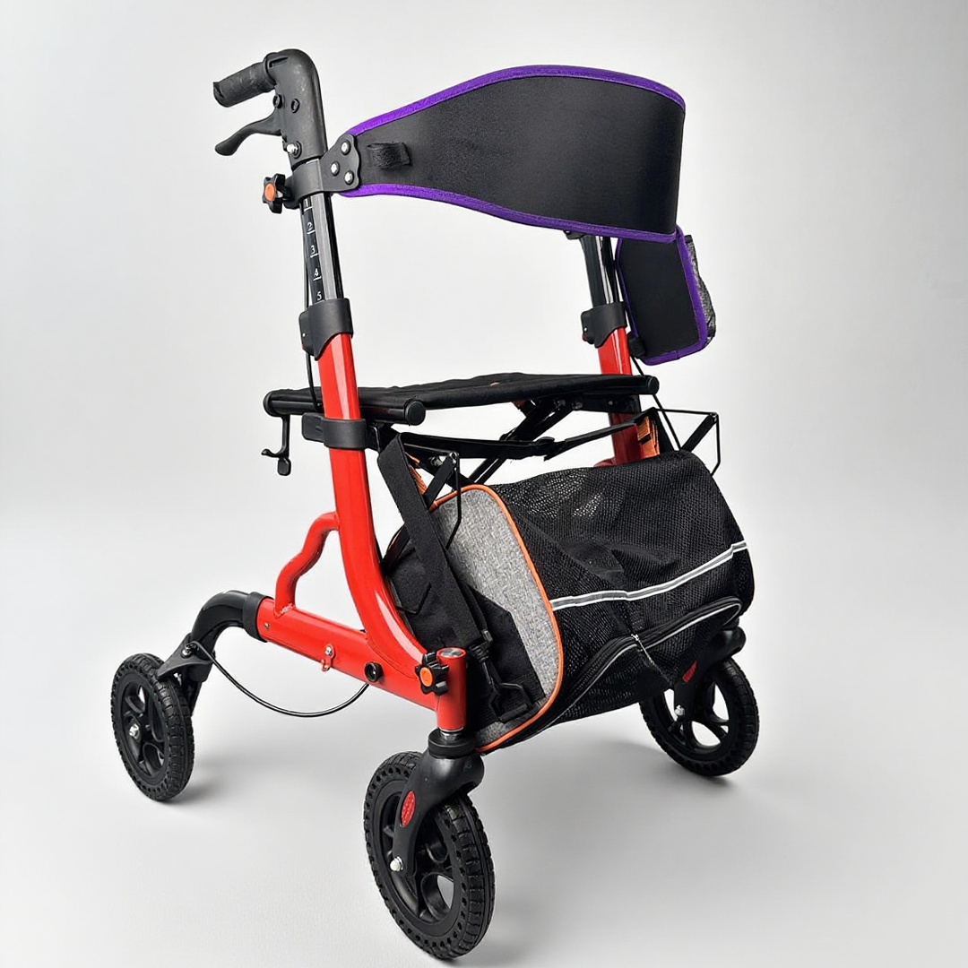 RS-AR2002-Aluminum Lightweight 4-Wheeled Rollator with Seat