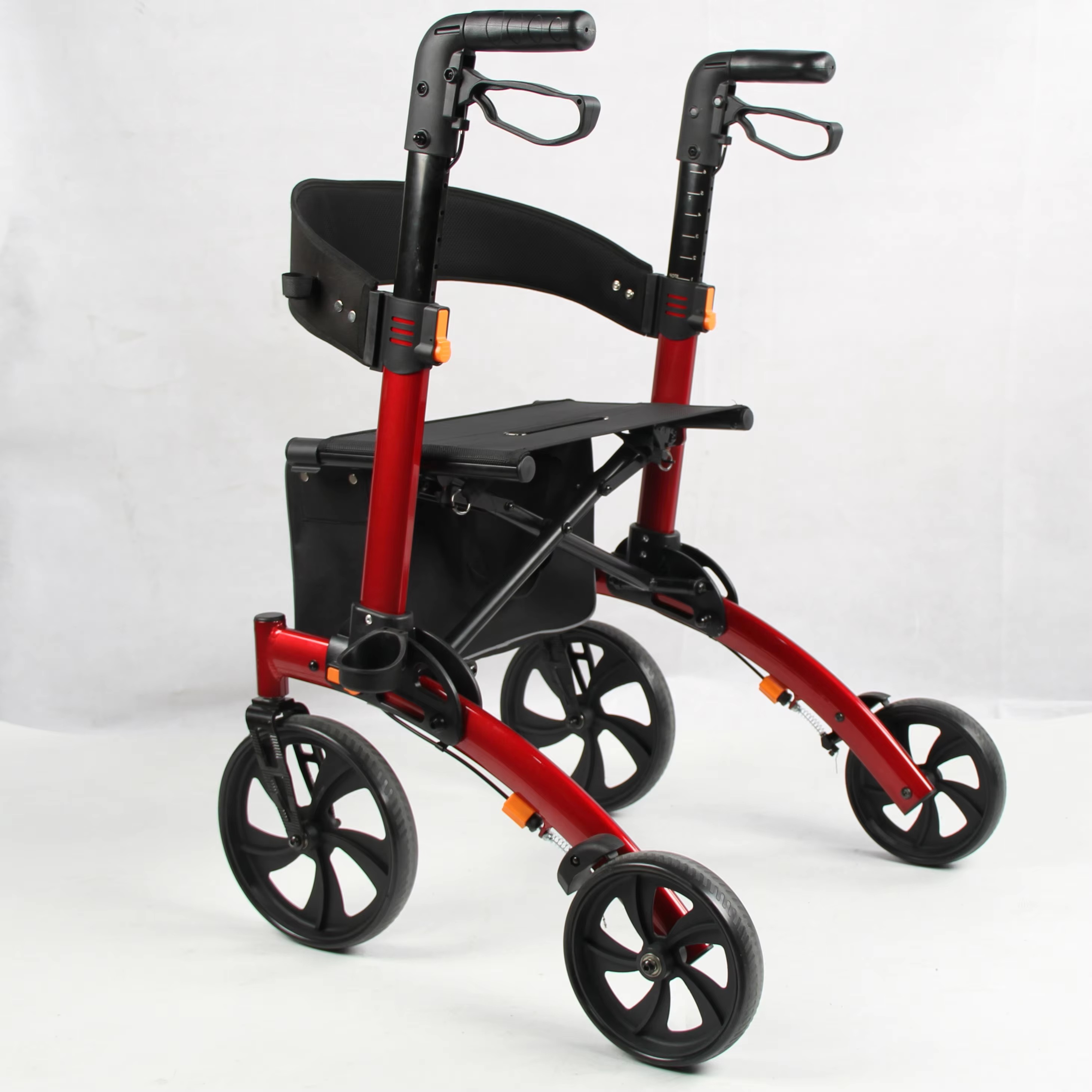 Foldable 4-Wheeled Aluminum Rollator with Basket | OEM & ODM Manufacturer for Bulk Wholesale