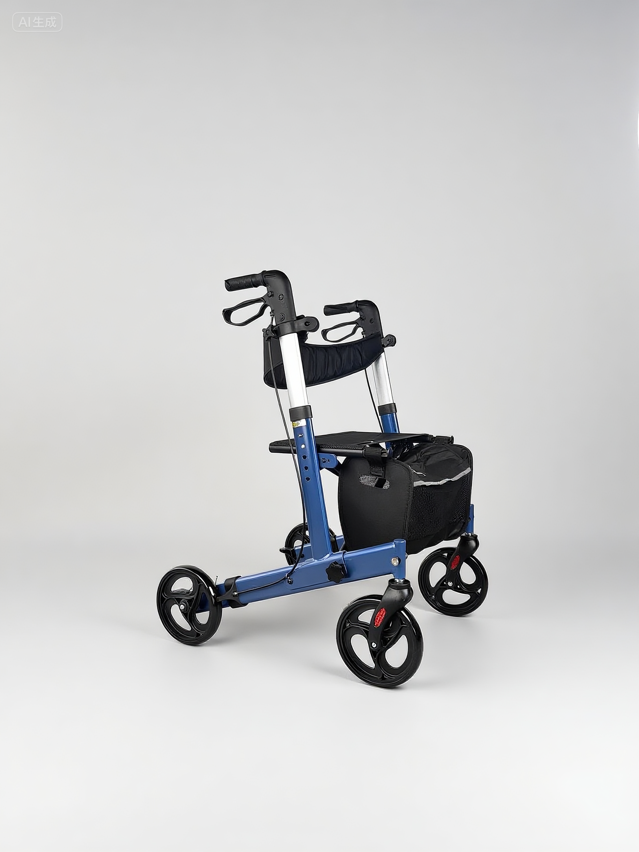 RELAXSMITH All-Terrain Aluminum 4-Wheeled Rollator Walker with Hand Brakes | Bariatric Mobility Support