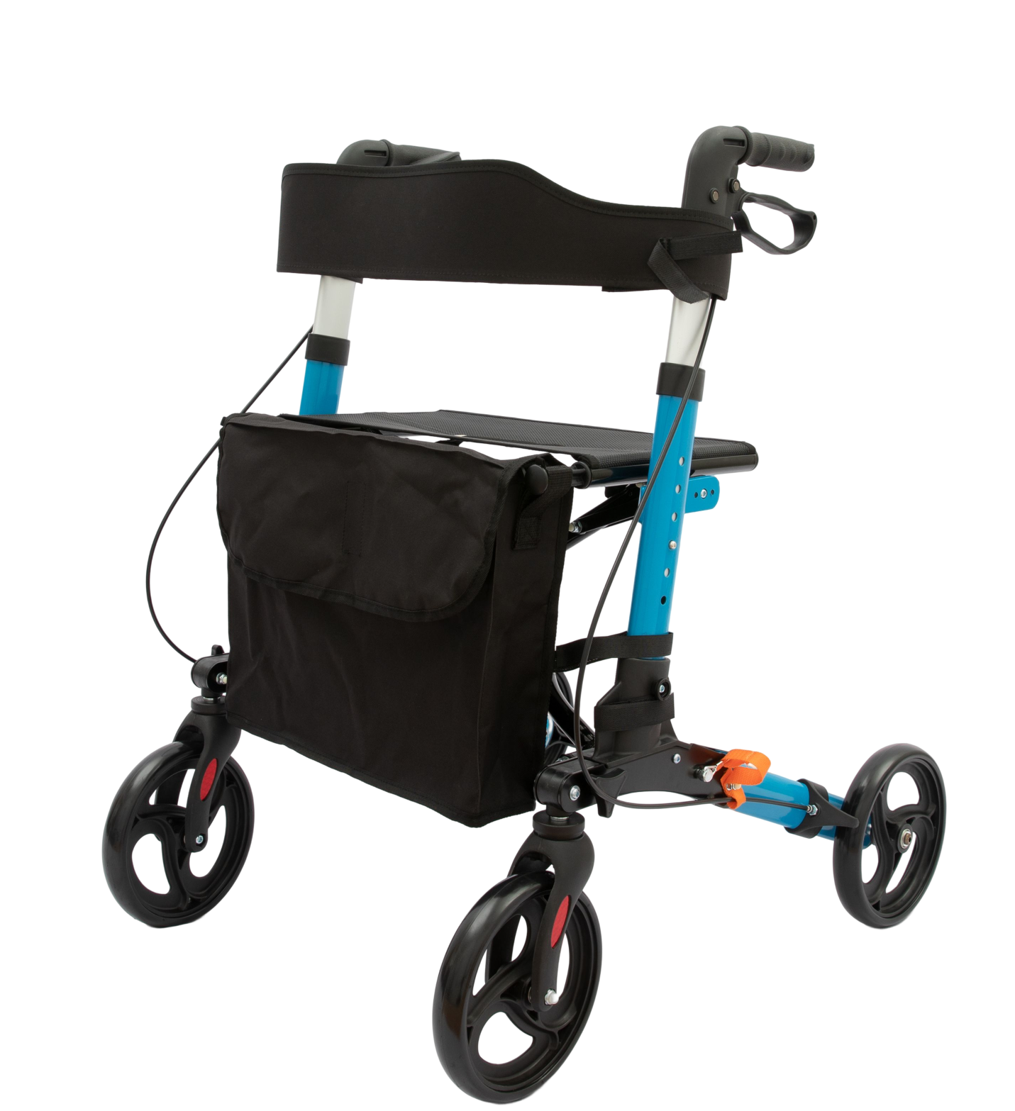 RELAXSMITH High Arm Foldable Aluminum Rollator for Small Spaces for Seniors with Posture Support