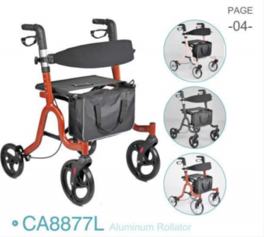 RELAXSMITH Premium Aluminum 4-Wheeled Rollator for Elderly Daily Use