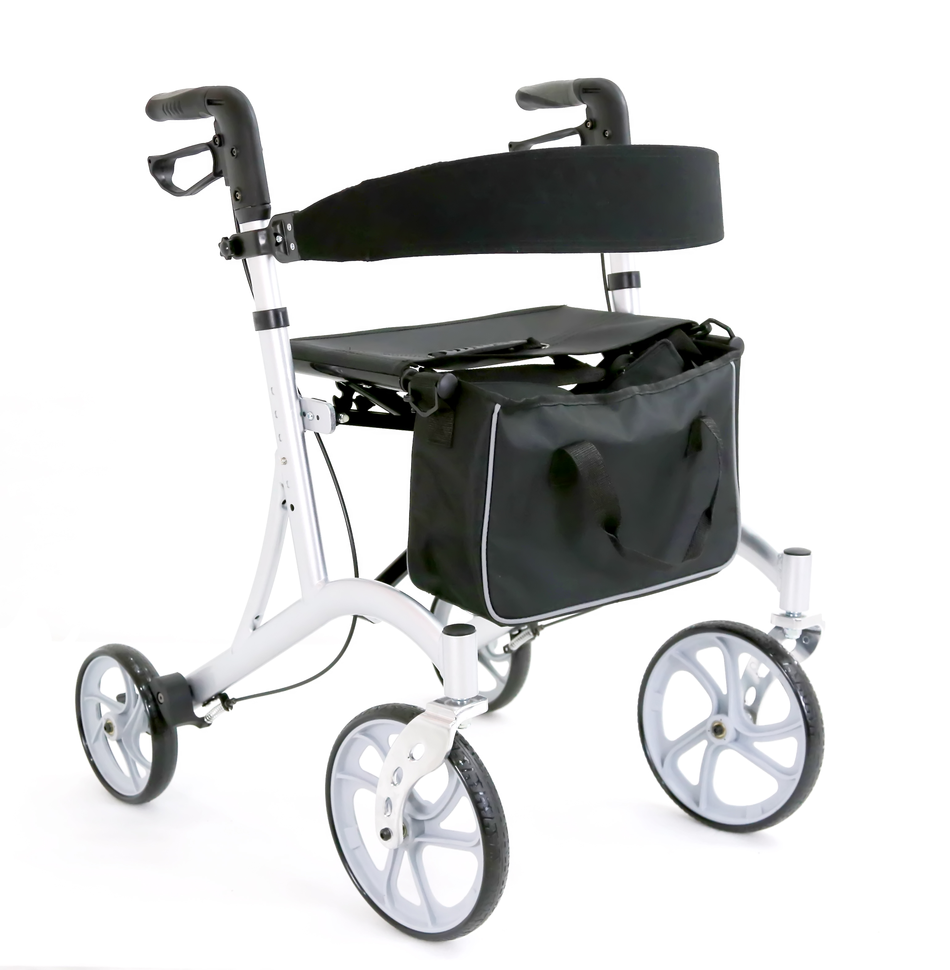 Artistic Lightweight Rollator Walker with Seat and Storage | Foldable Aluminum Mobility Aid