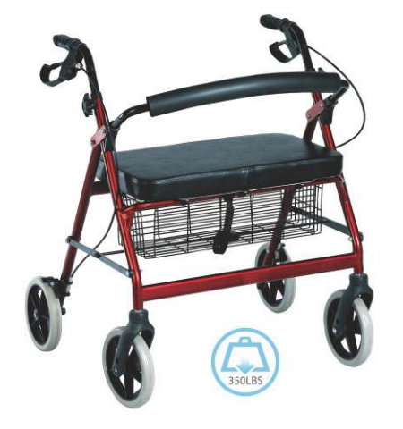 RELAXSMITH Premium Heavy-Duty 4-Wheeled Rollator for Bariatric Patients