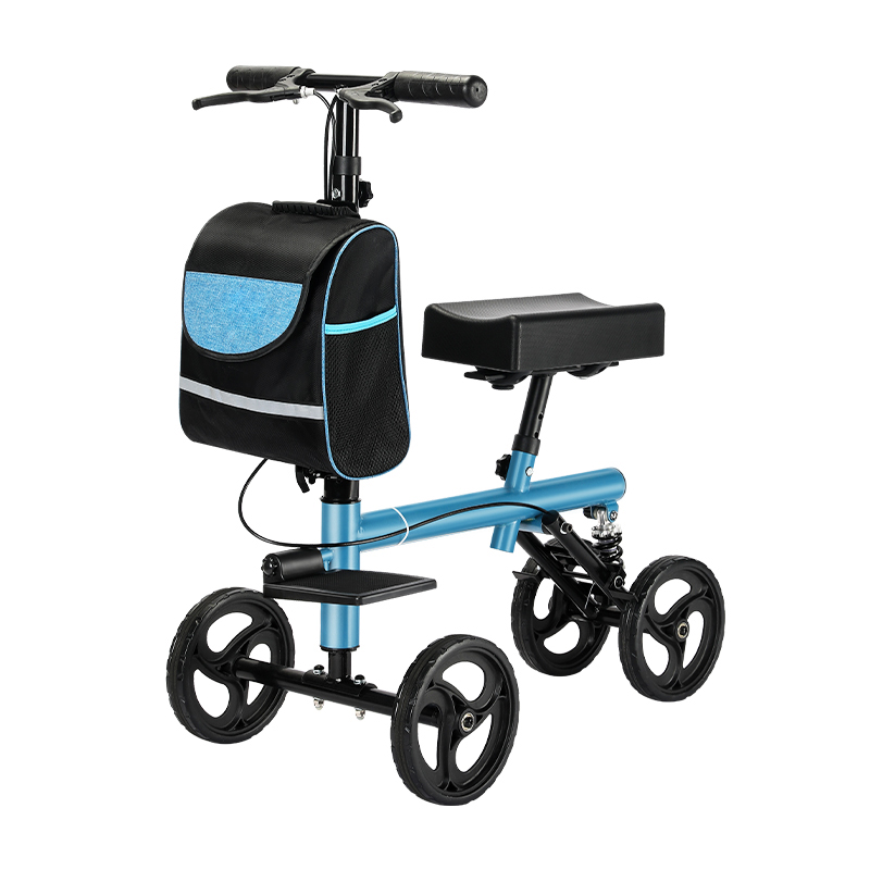 RELAXSMITH Compact Knee Walker with Hand Brakes for Users Needing Mobility Assistance