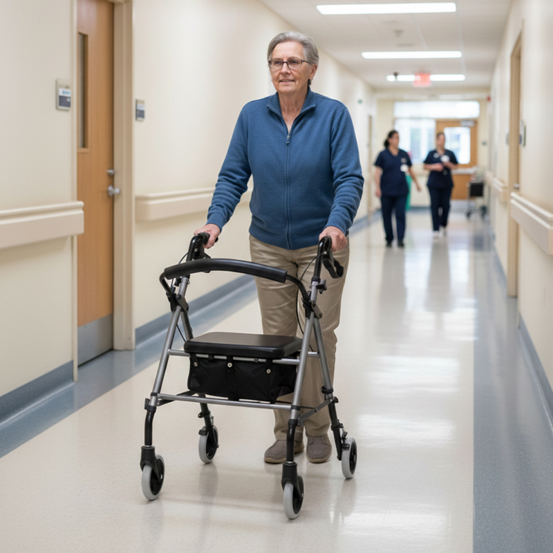 RS-AR2002 Rollator – Lightweight, Durable, and Adjustable with Seat & Storage Bag | CE Certified for Disabled Use