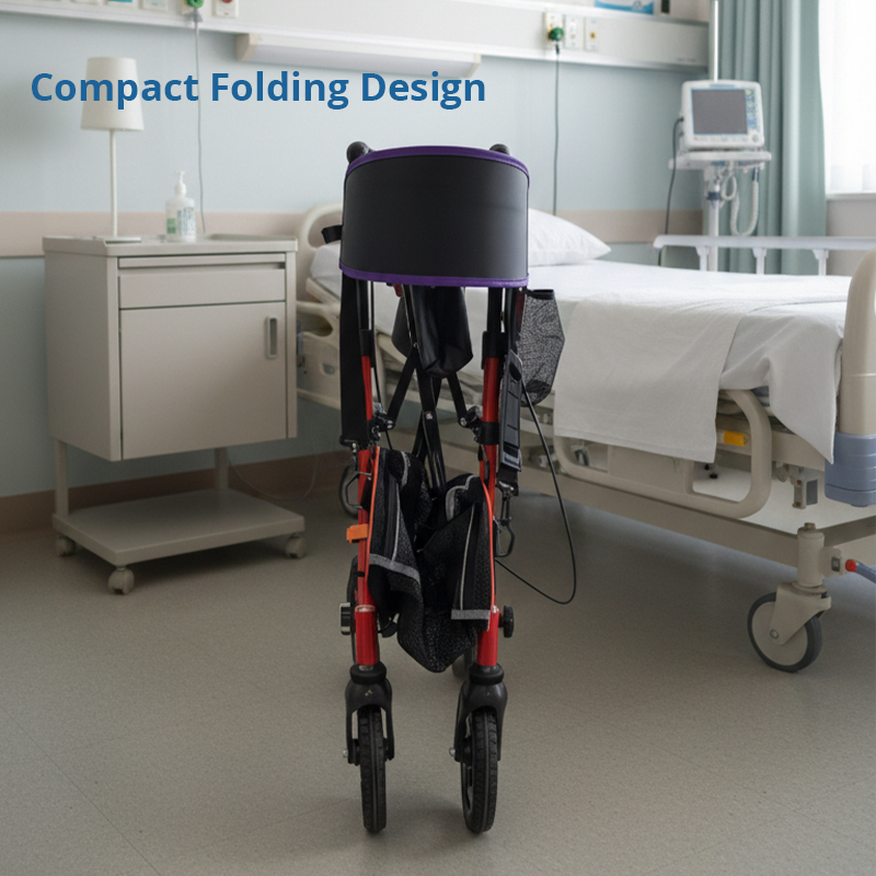 RS-AR2004 Aluminum Rollator – CE Certified, Lightweight, Height Adjustable with Seat & Storage Bag | Ideal Mobility Aid for Seniors