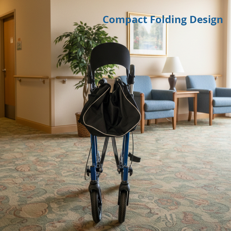 RS-AR2005 Lightweight Aluminum Rollator – 136kg Capacity, Seat & Storage Bag Mobility Aid for Elderly Care Providers