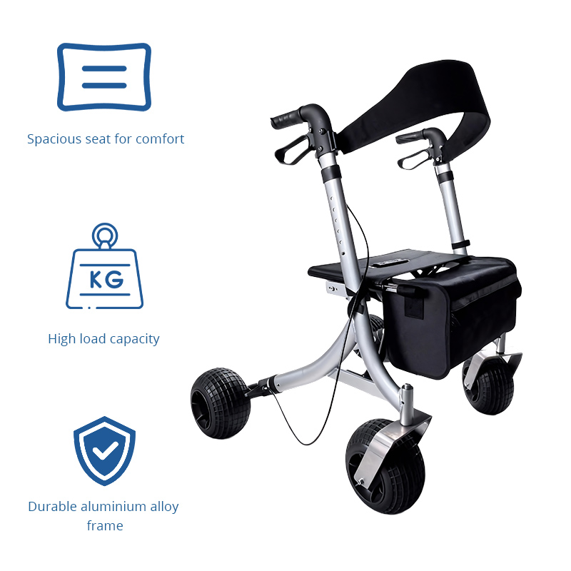 AR2007 Outdoor Rollator for Rehabilitation Patients Durable, Easy-to-Use, and Comfortable Mobility Solution for Outdoor Use