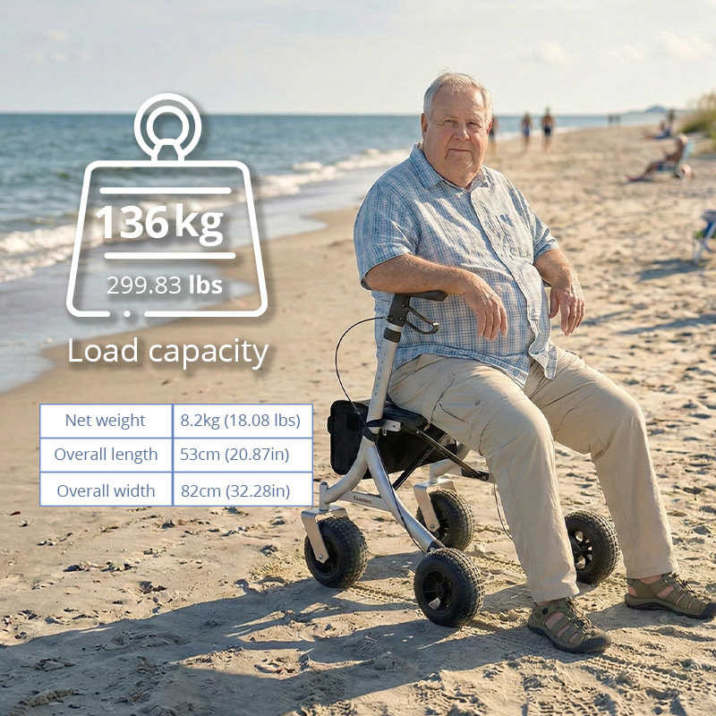 AR2007 Outdoor Rollator for Rehabilitation Patients Durable, Easy-to-Use, and Comfortable Mobility Solution for Outdoor Use