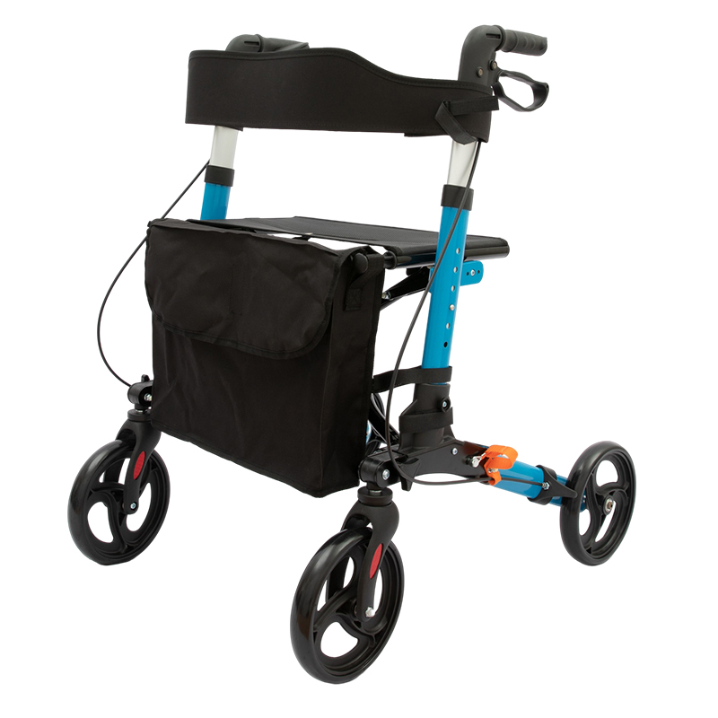 RELAXSMITH Narrow 4-Wheeled Heavy-Duty Rollator for Indoor Use with Hand Brakes for Added Control
