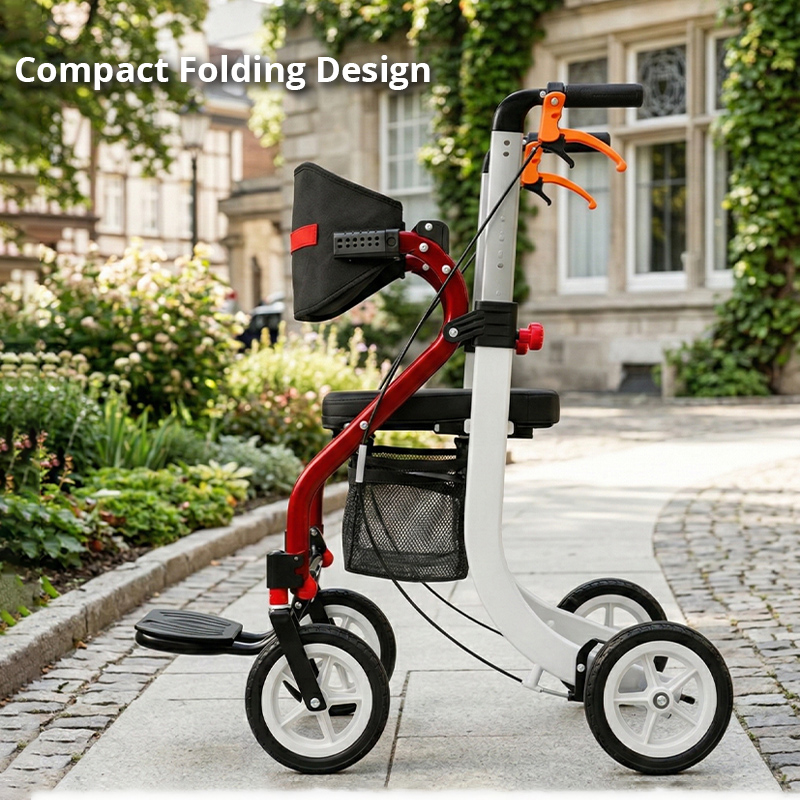 AR2031 Rollator Walker for Rehabilitation Patients Adjustable Height, Comfortable Seating, Easy Maneuverability for Mobility Support