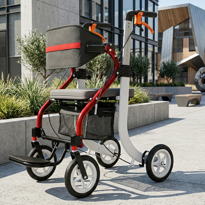 AR2031 Rollator Walker for Rehabilitation Patients Adjustable Height, Comfortable Seating, Easy Maneuverability for Mobility Support