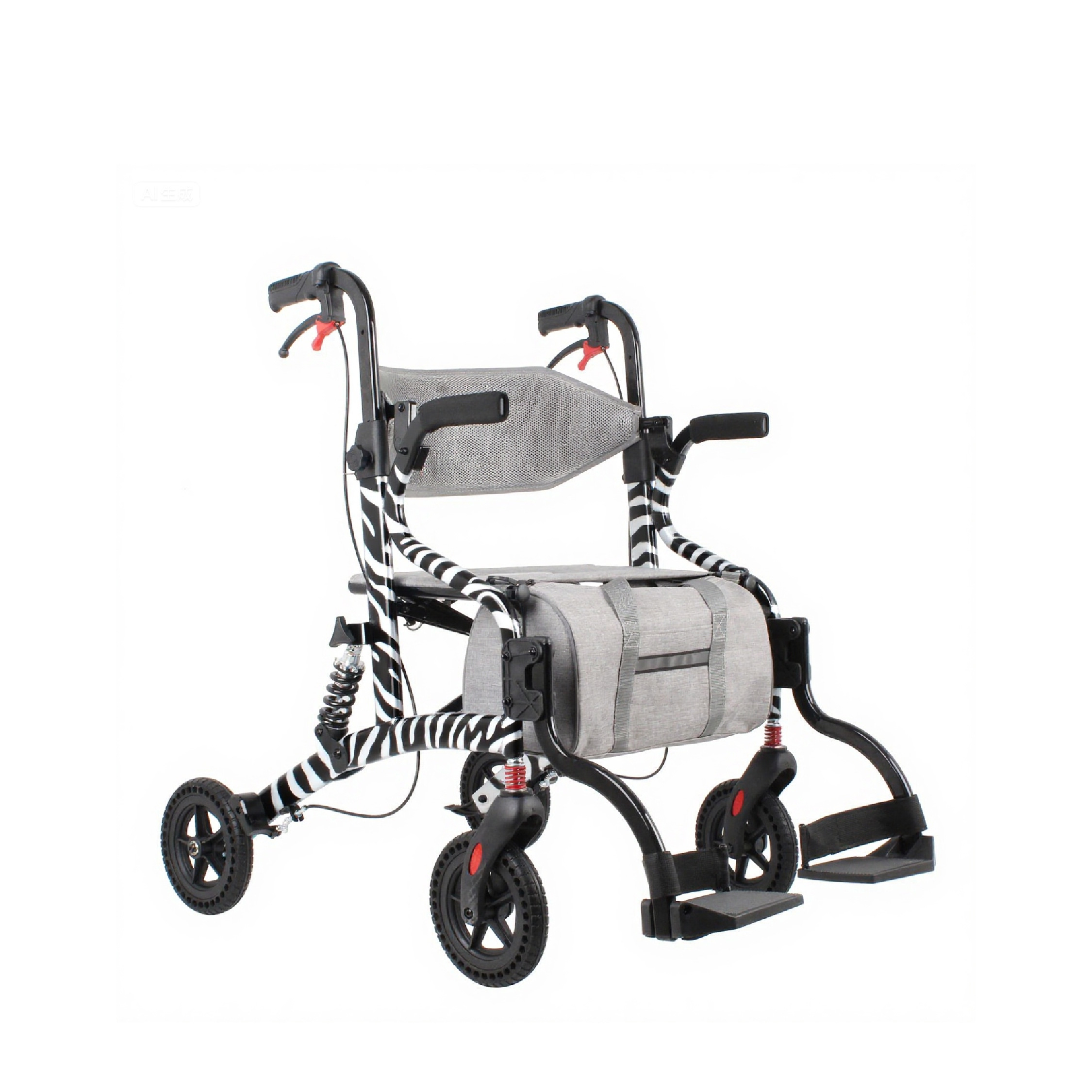 Lightweight Foldable Aluminum Wheelchair with Adjustable Height and Storage Pouch – Model RS-AR2037