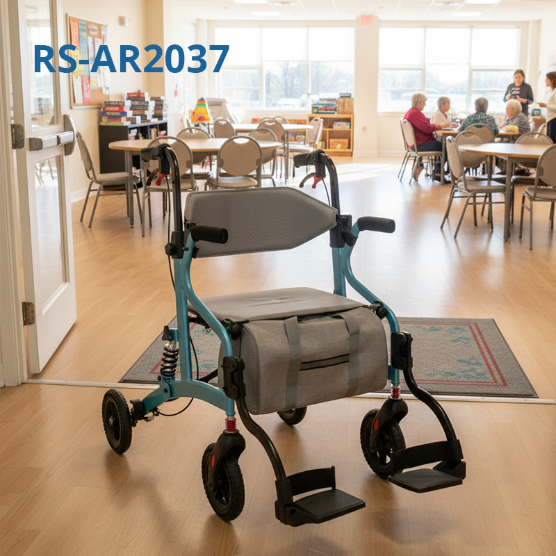 AR2037 Medical Suppliers Rollator for Bedridden Patients Durable, Comfortable Mobility Aid for Assisted Living and Rehabilitation